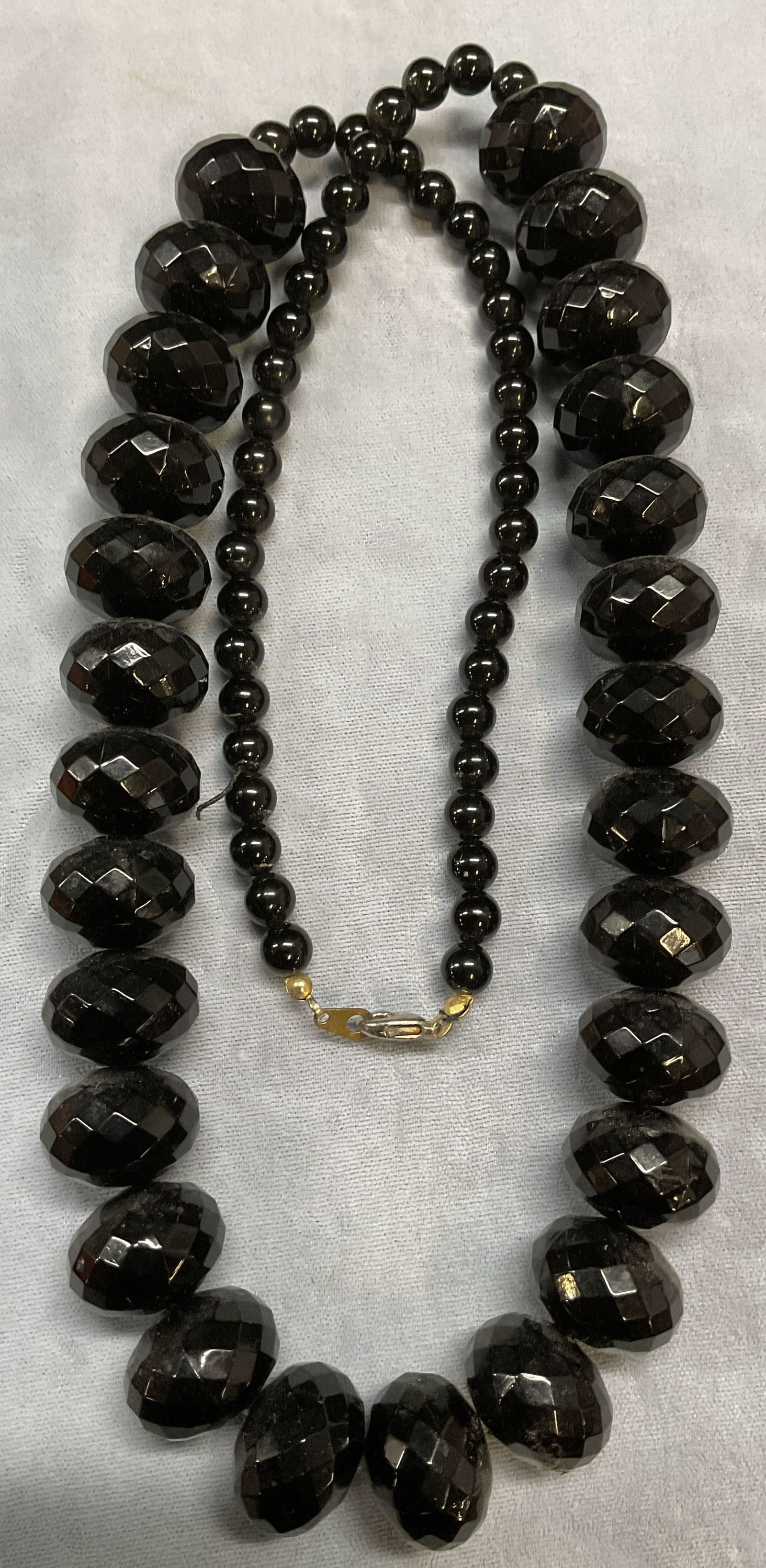 Vintage Black Chunky Crystal Beaded Necklace (1 of 6)
