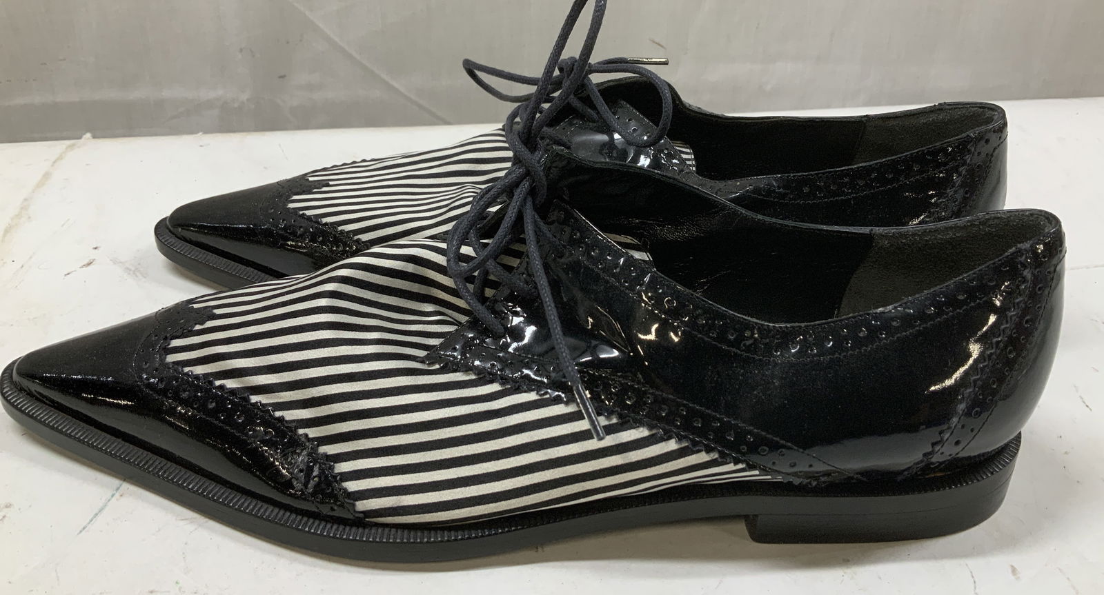 Emporio Armani Black Striped Leather Shoes ITALY (1 of 6)