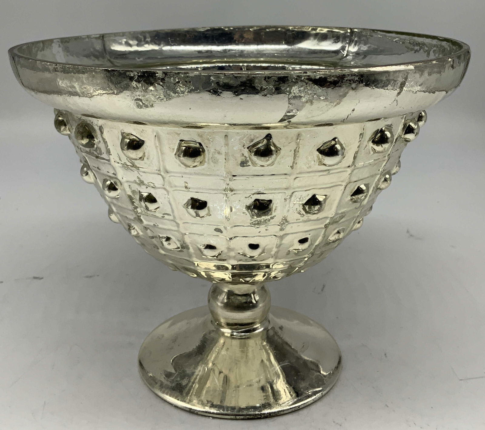 Baleri Silver Mercury Glass Compote Bowl INDIA (1 of 6)