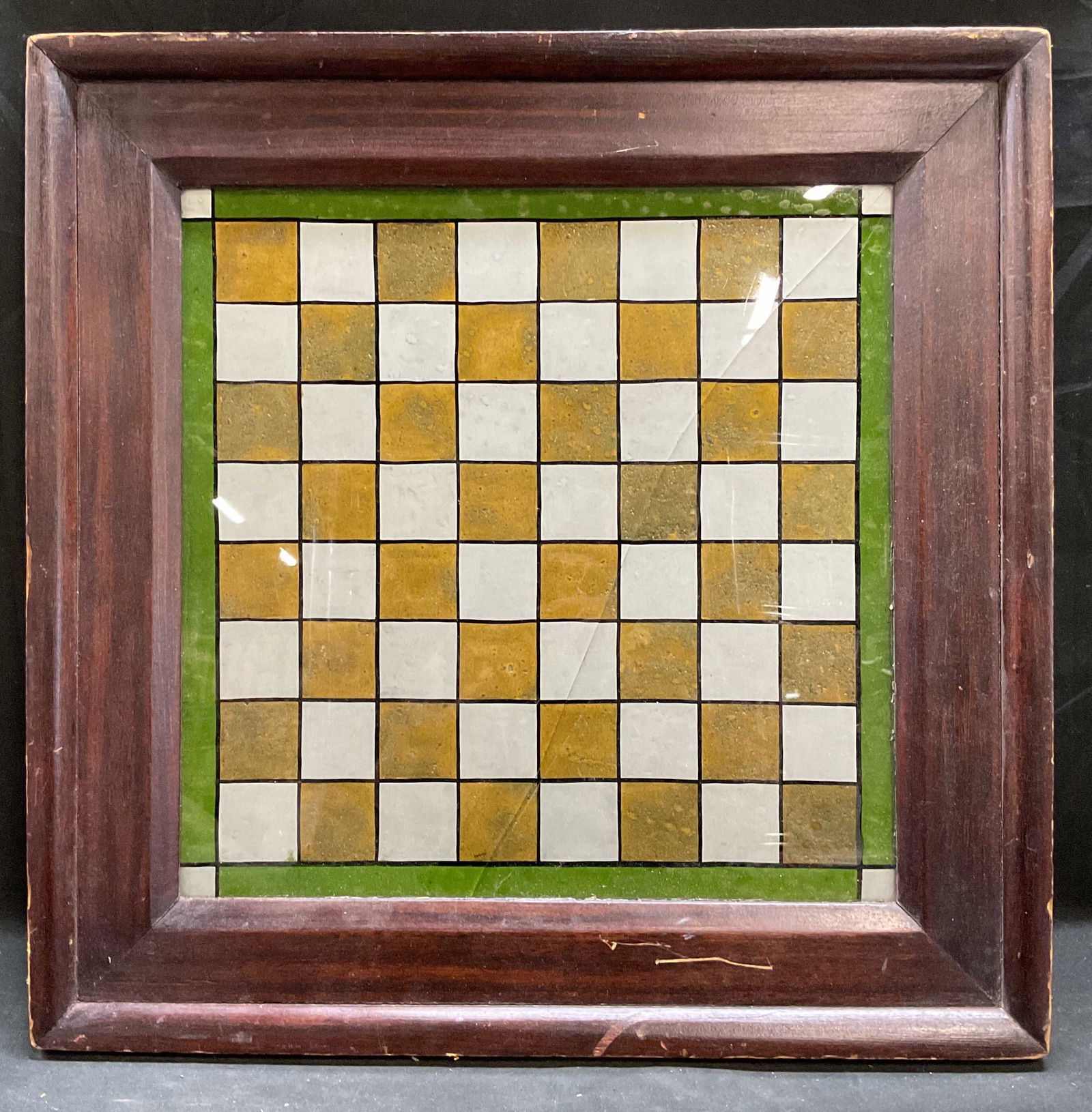 Antique Reverse Painted Chess Checkers Board 21in (1 of 7)