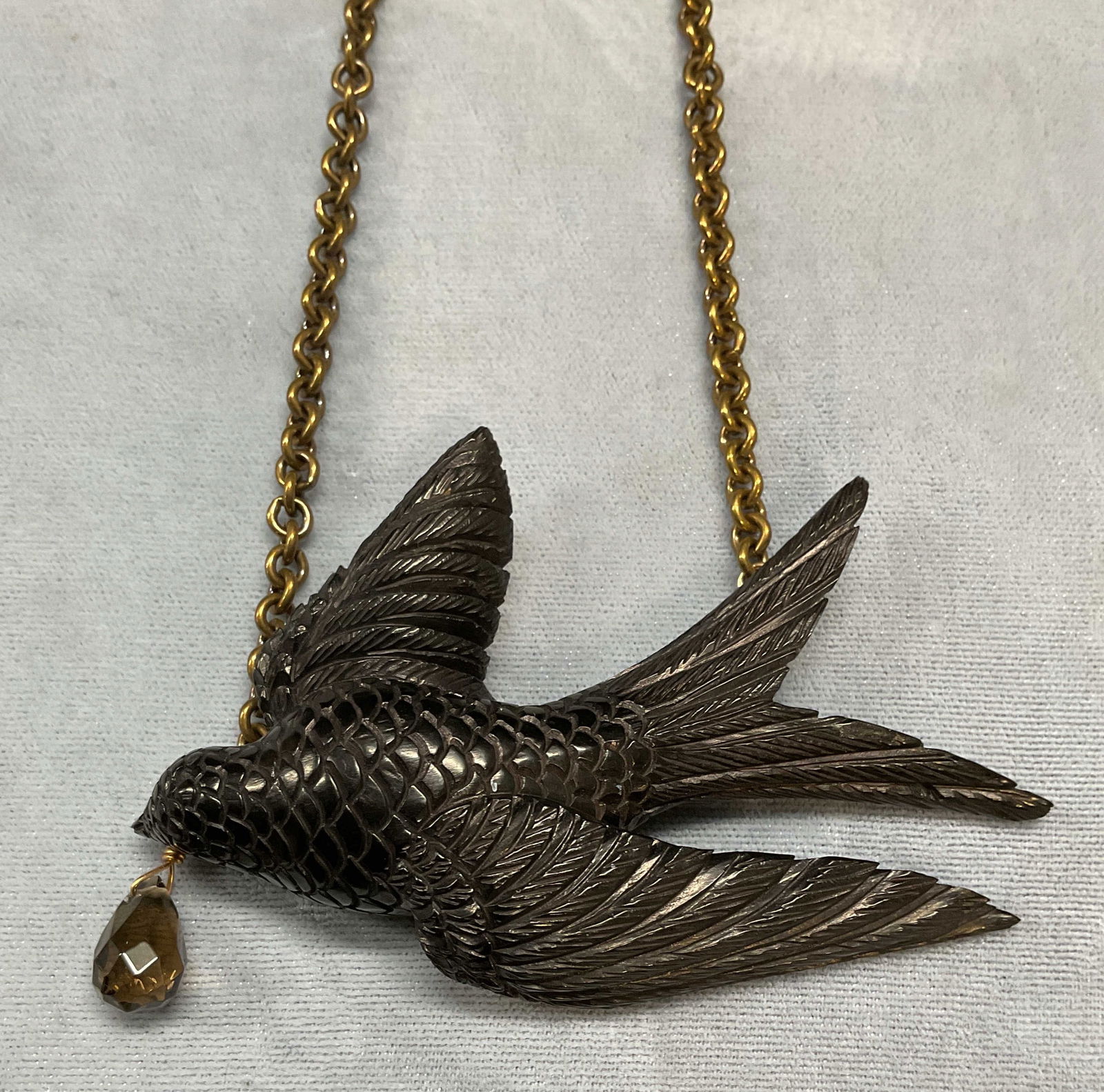 Extasia Black Crystal Bird Pendant Necklace (1 of 6)
