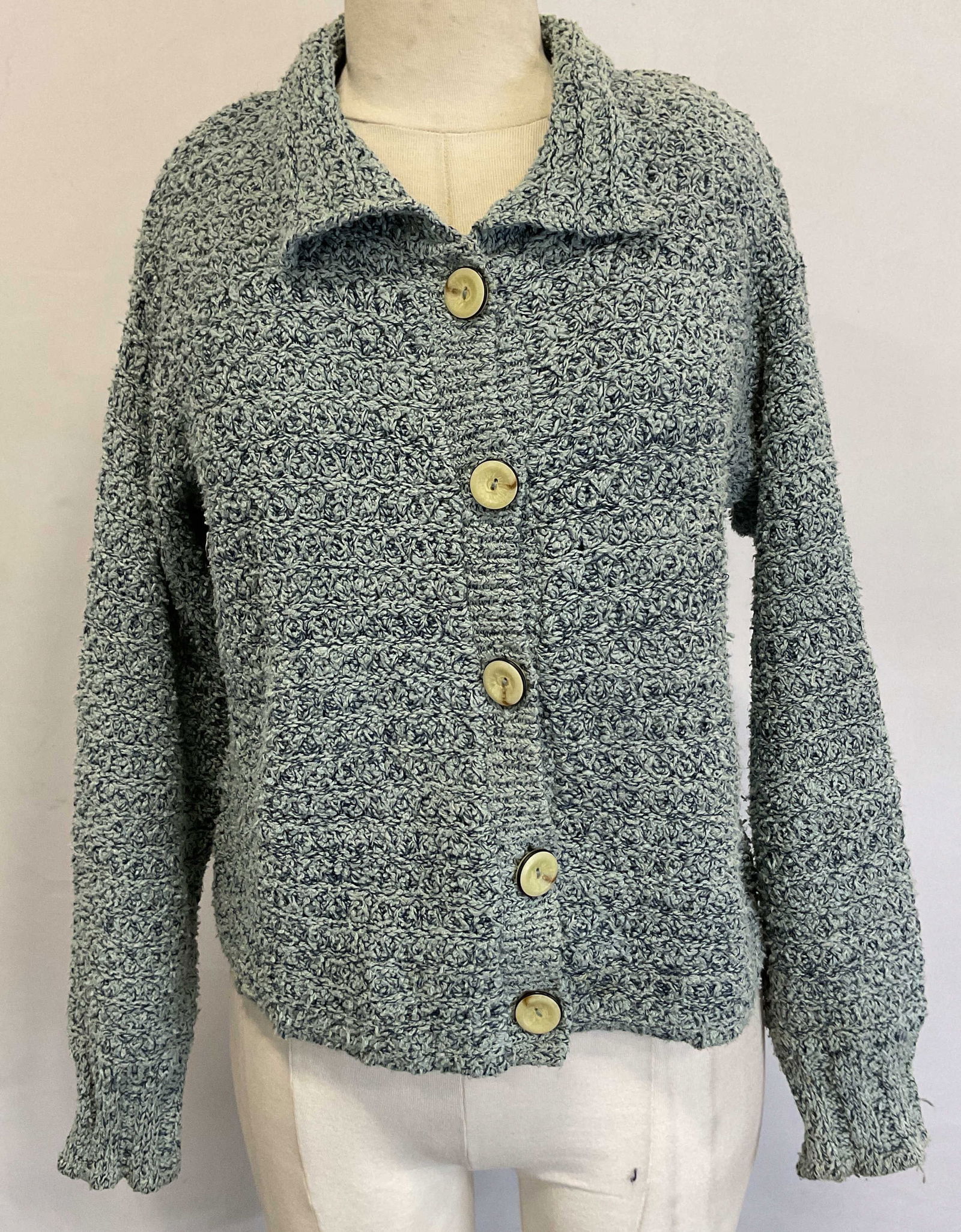 Erik Stewart Blue Button Down Sweater USA (1 of 7)