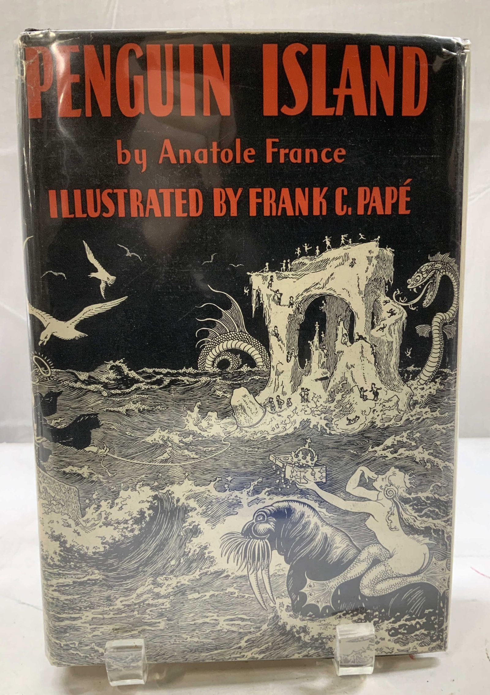 Antq 1909 Penguin Island Illustr Book FRANCE: Penguin Island by Anatole France. A translation by A.W. Evans. Blue Ribbon Books N.Y. Copyright 1909 N.Y. Dodd, Mead & Company. Printed in U.S.A. Book features illustrations. Surface wear consistent t