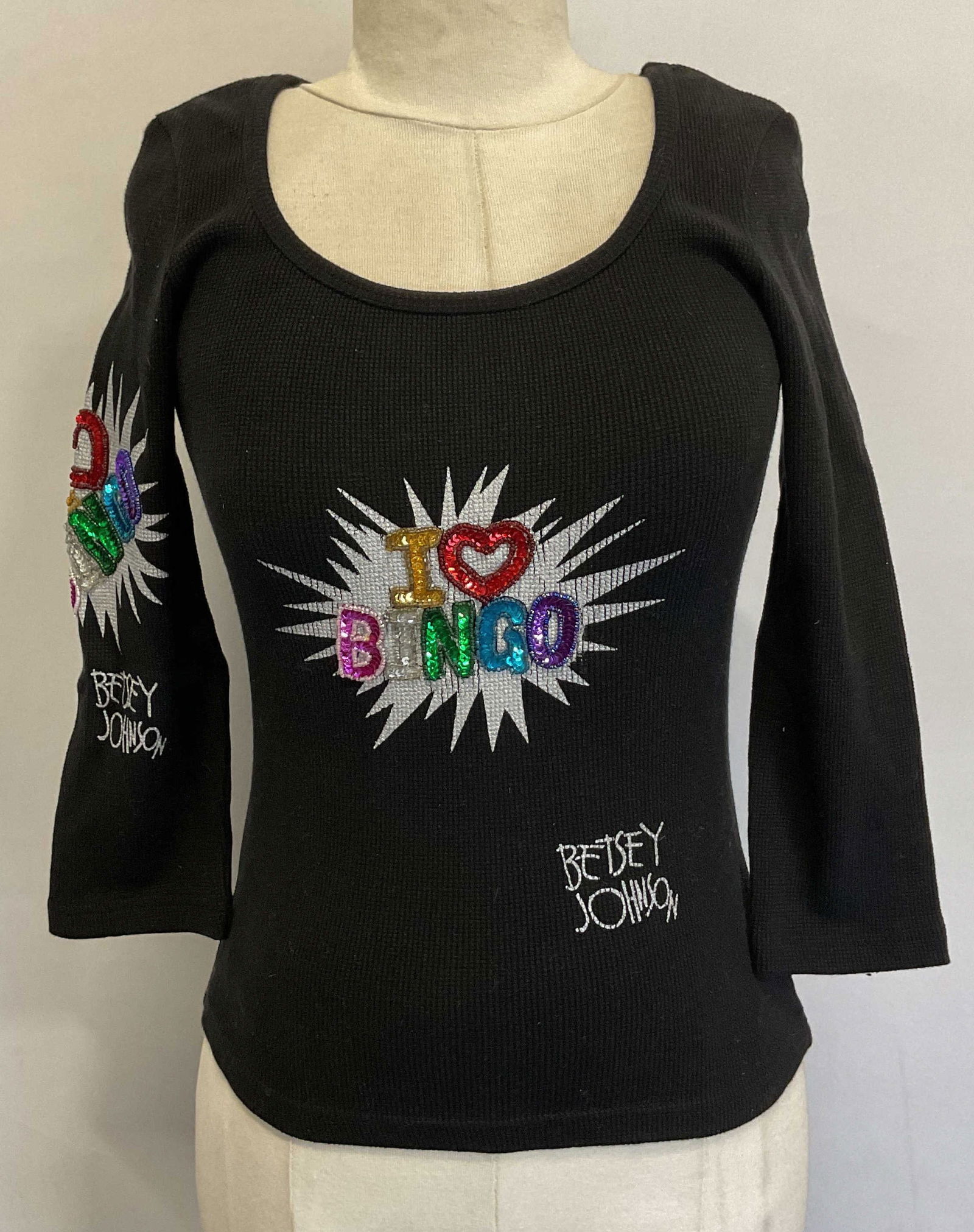 Betsey Johnson I Love Bingo Long Sleeve India NWT (1 of 7)