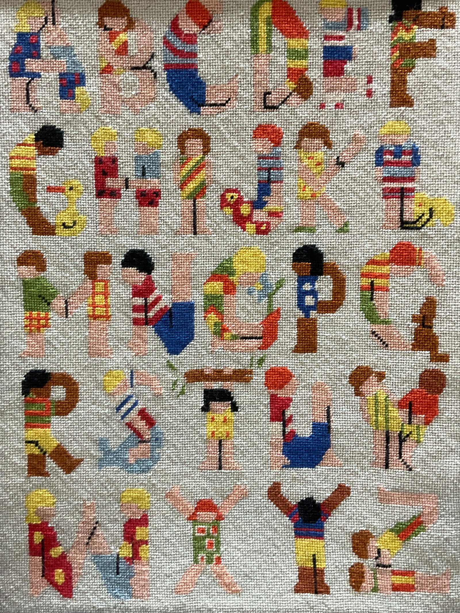 Framed Handmade Cross Stitch Alphabet Panel (1 of 7)