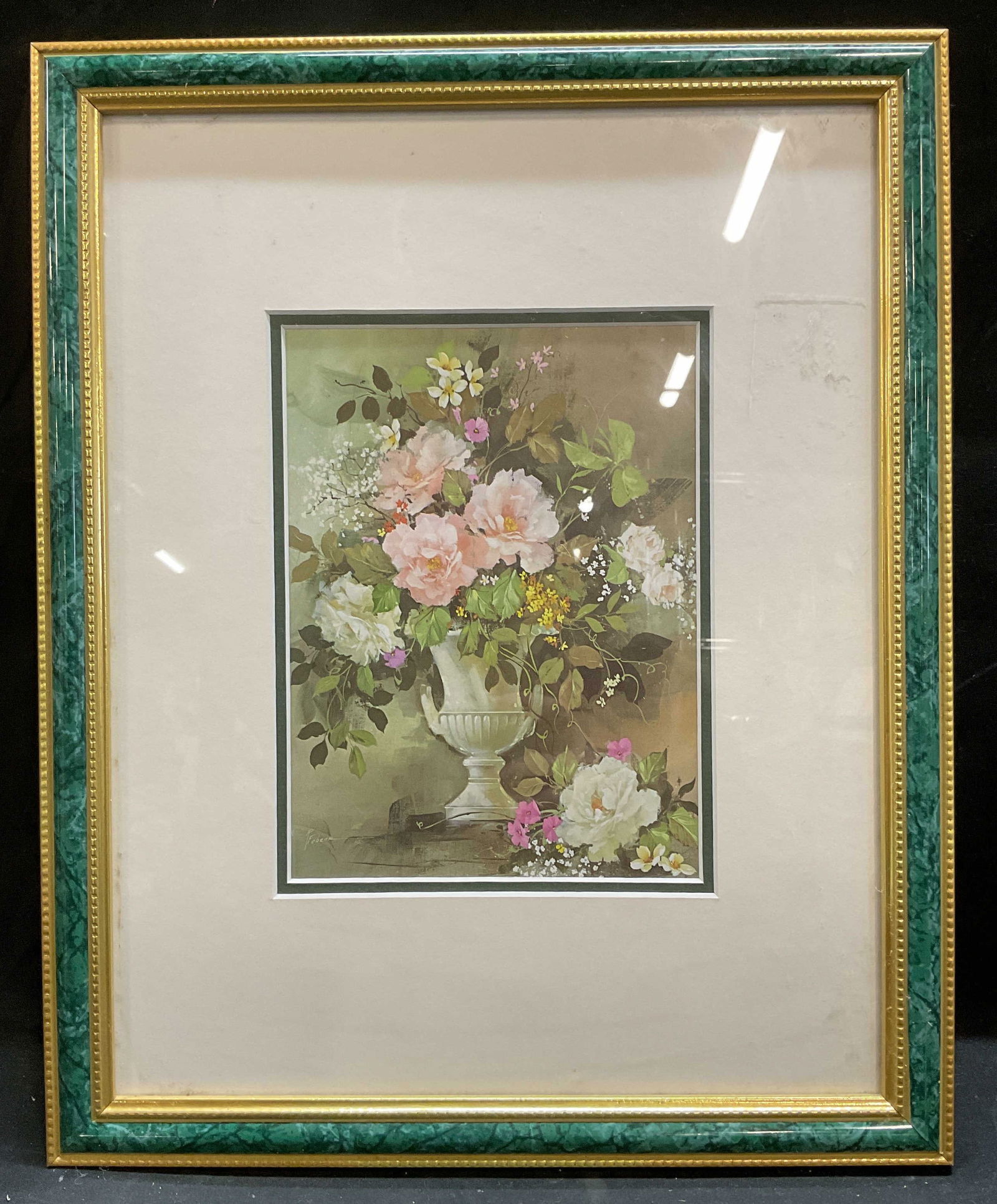 Framed R Fobear Still life Flowers Lithograph (1 of 6)
