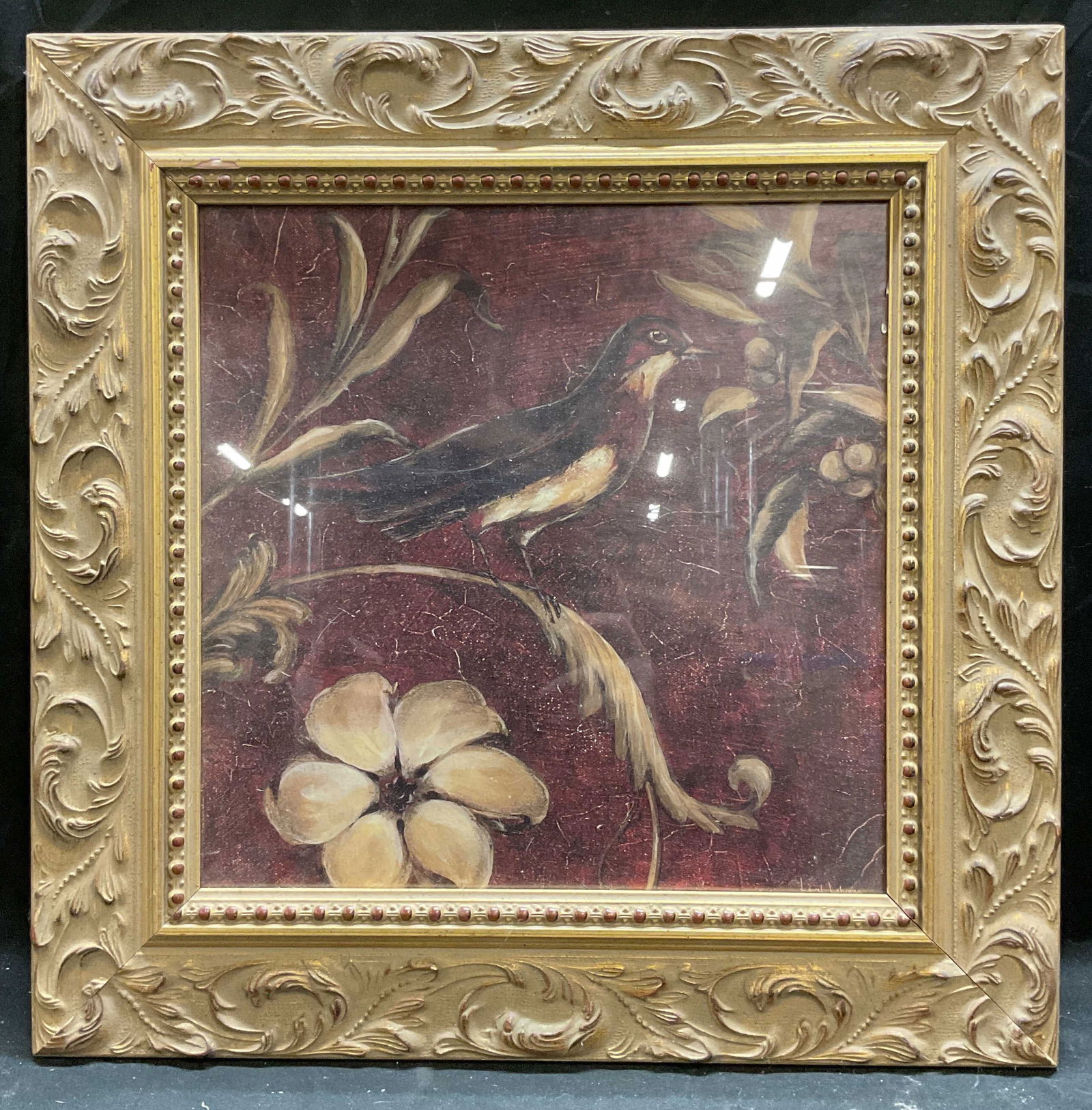 Framed Lehman Bird & Berries Lithograph (1 of 6)