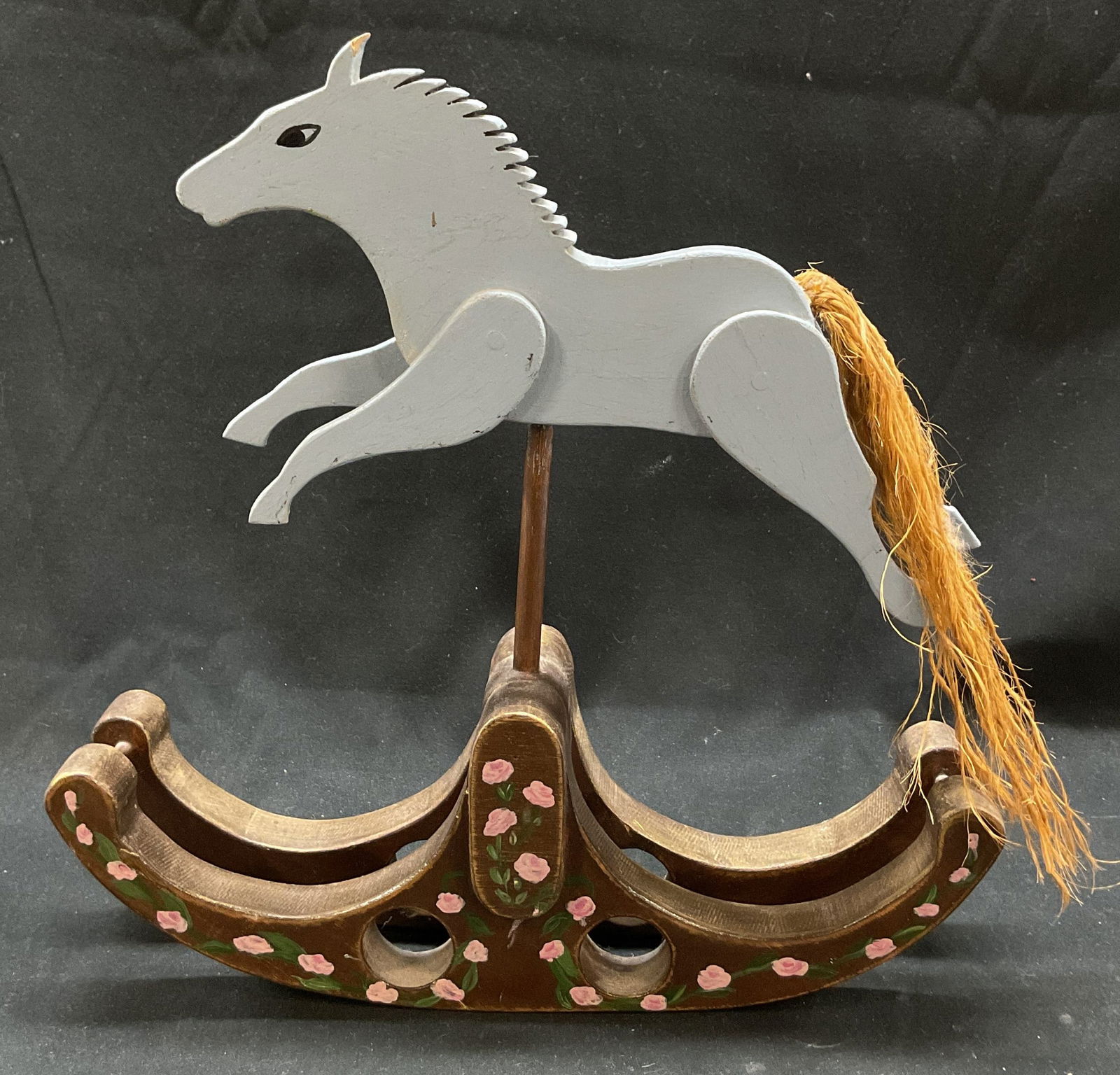 Vintage Handmade Wooden Rocking Horse Figurine (1 of 8)