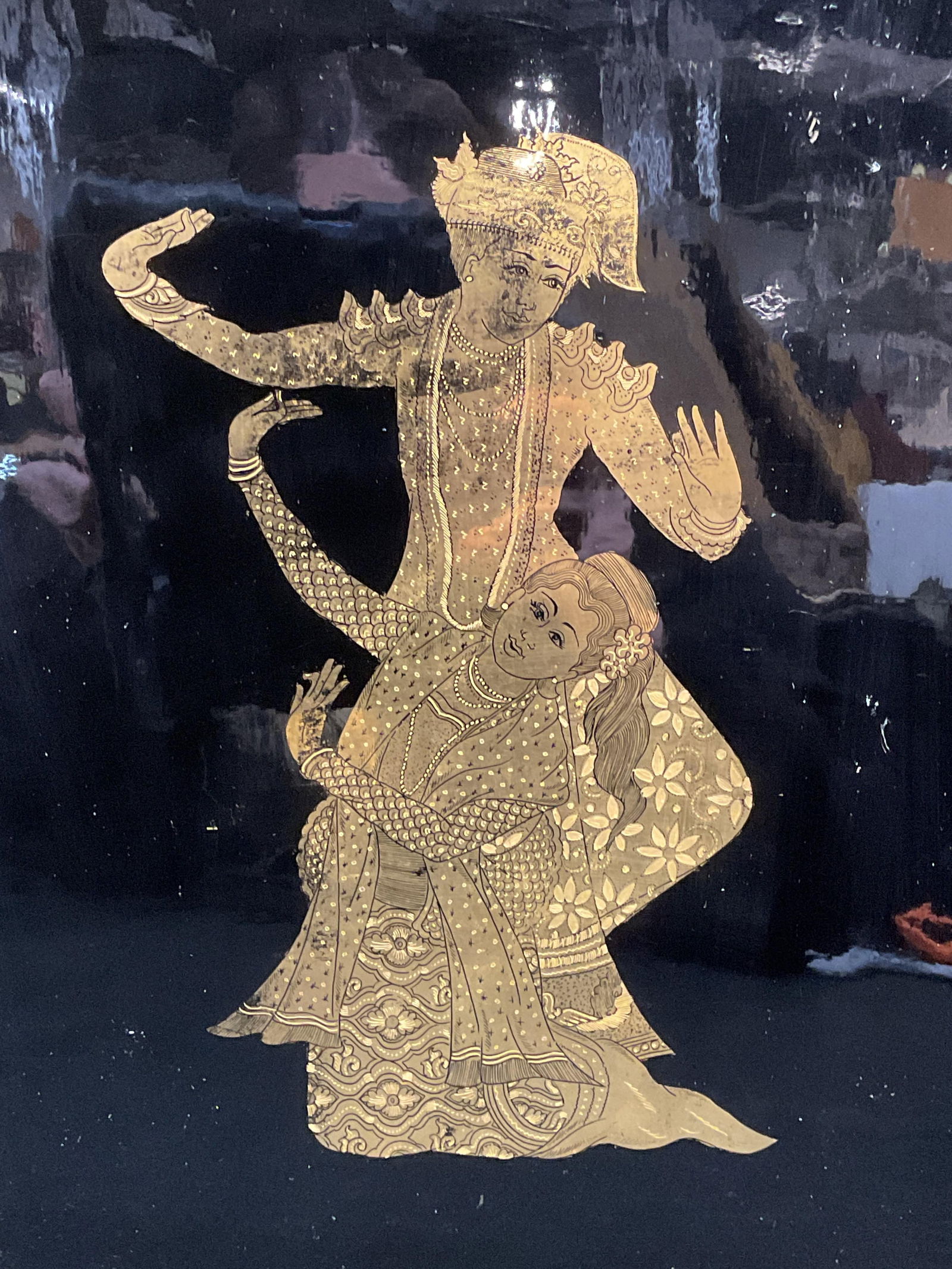 Gilt Lacquered Thai Theatrical Dance Panel (1 of 6)