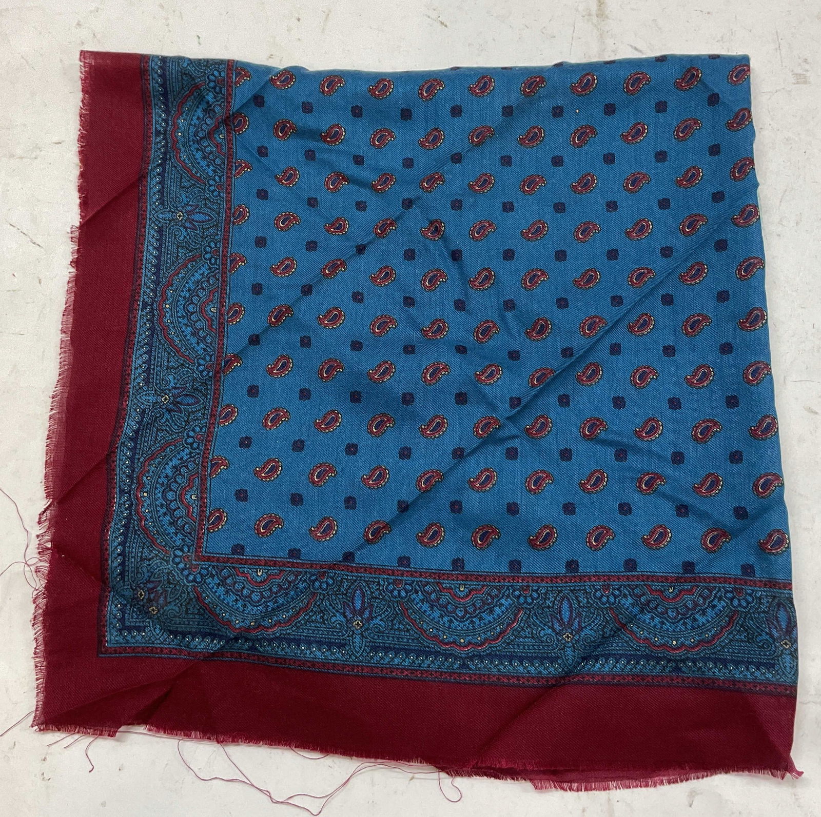 Challis Red & Blue Patterned Scarf Japan (1 of 7)