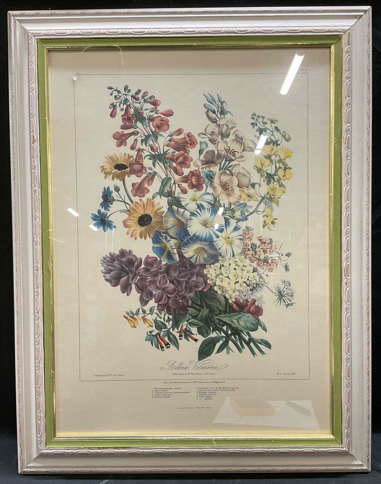 Framed After Champin Bouquet Flowers Litho (1 of 6)