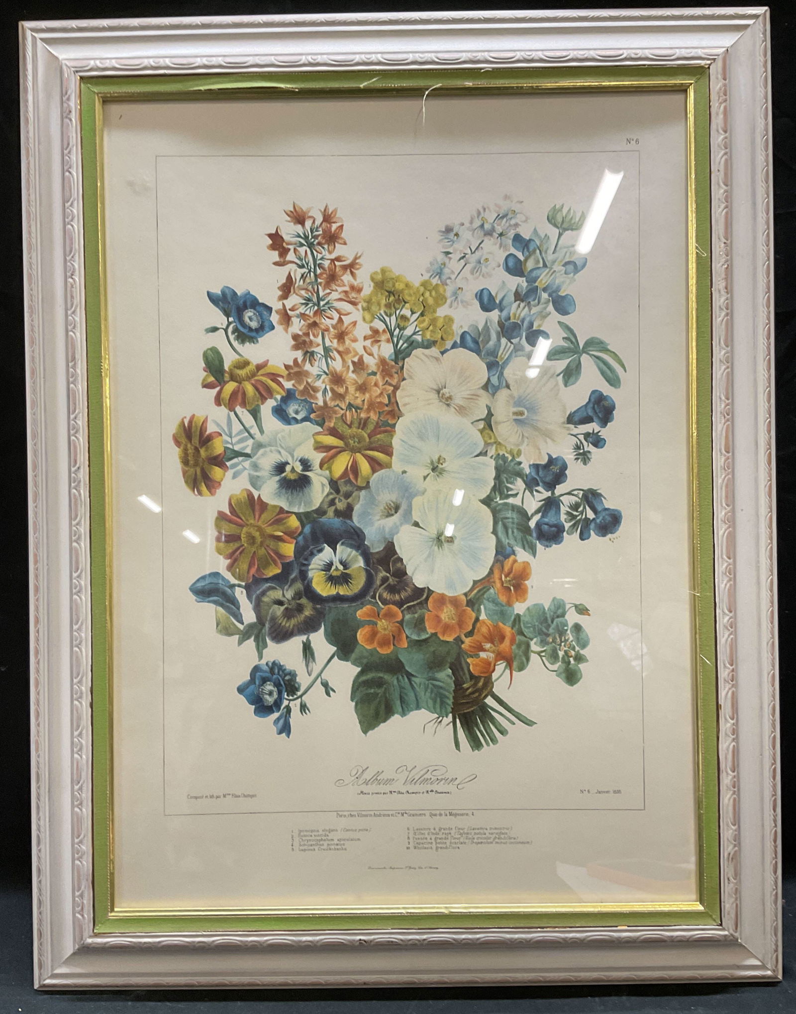 Framed After Champin Bouquet Flowers Litho (1 of 6)
