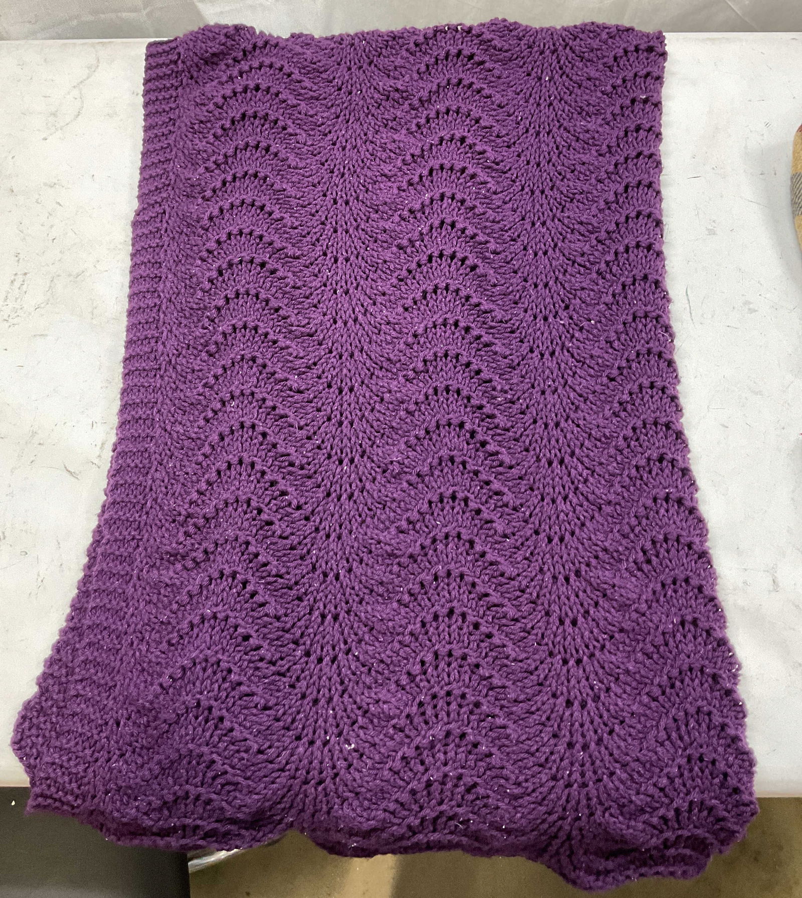 Purple Crochet Throw Blanket (1 of 6)