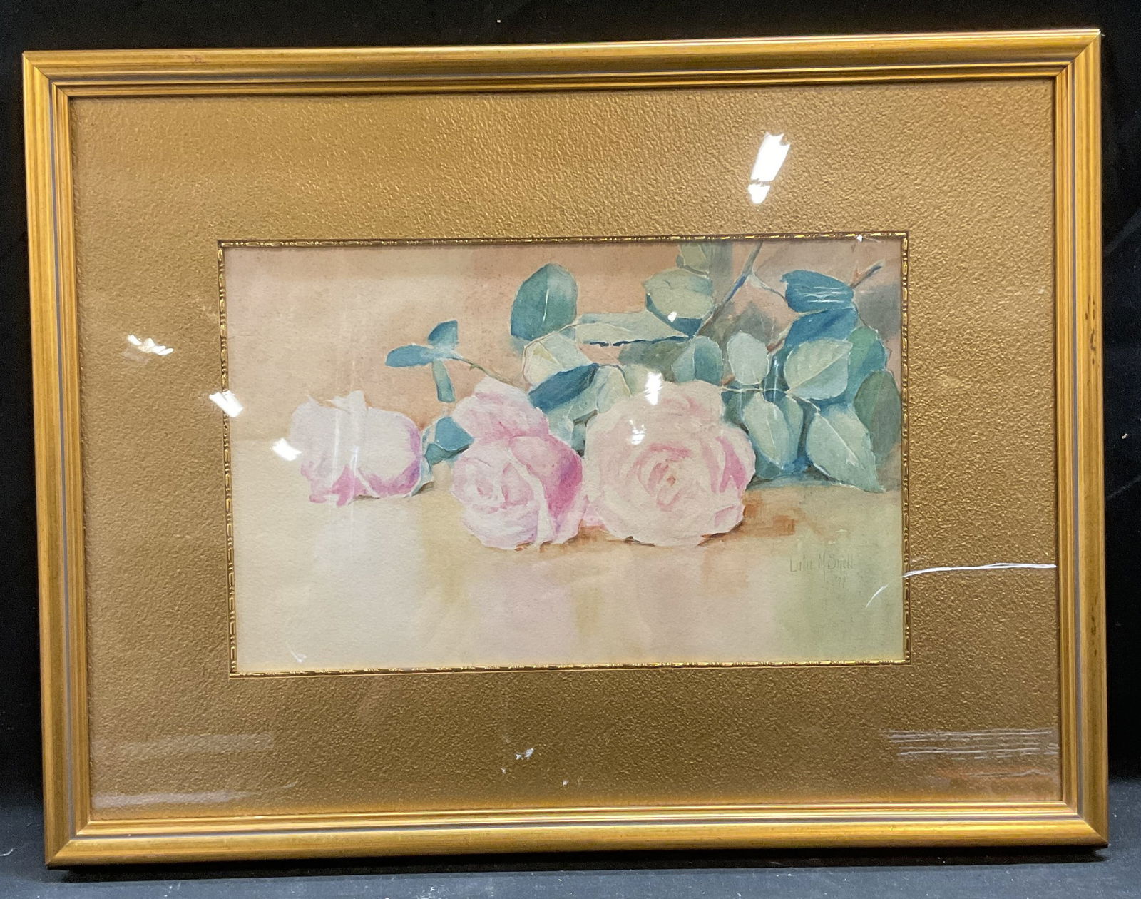Antq Lulu M Snell Flowers Watercolor Painting 1899 (1 of 6)