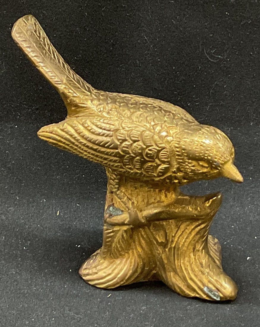 Vintage Brass Bird On Branch Figurine India (1 of 8)