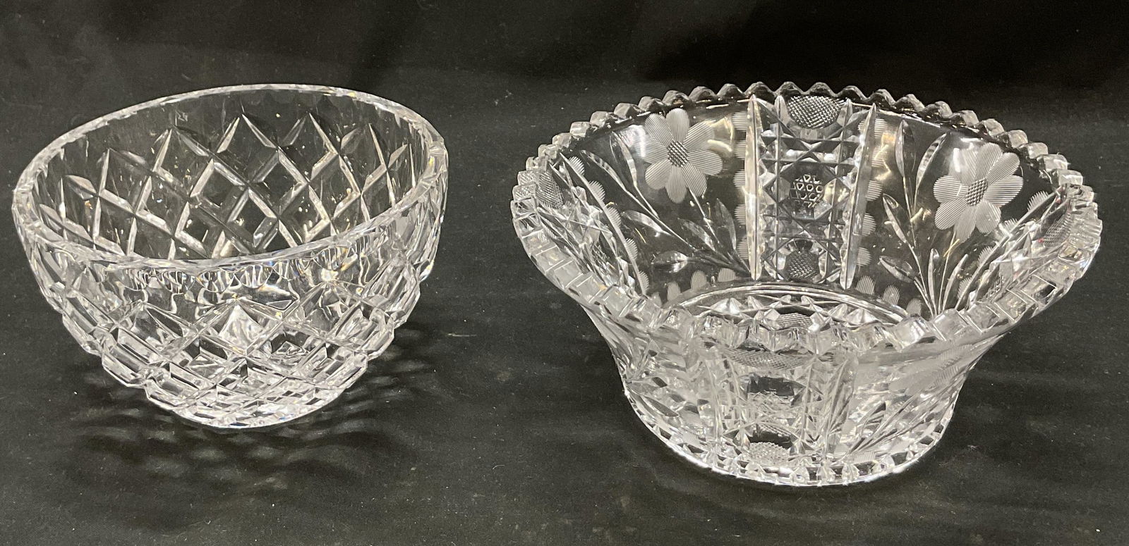 Lot 2 Vintage Crystal Cut Bowl (1 of 12)