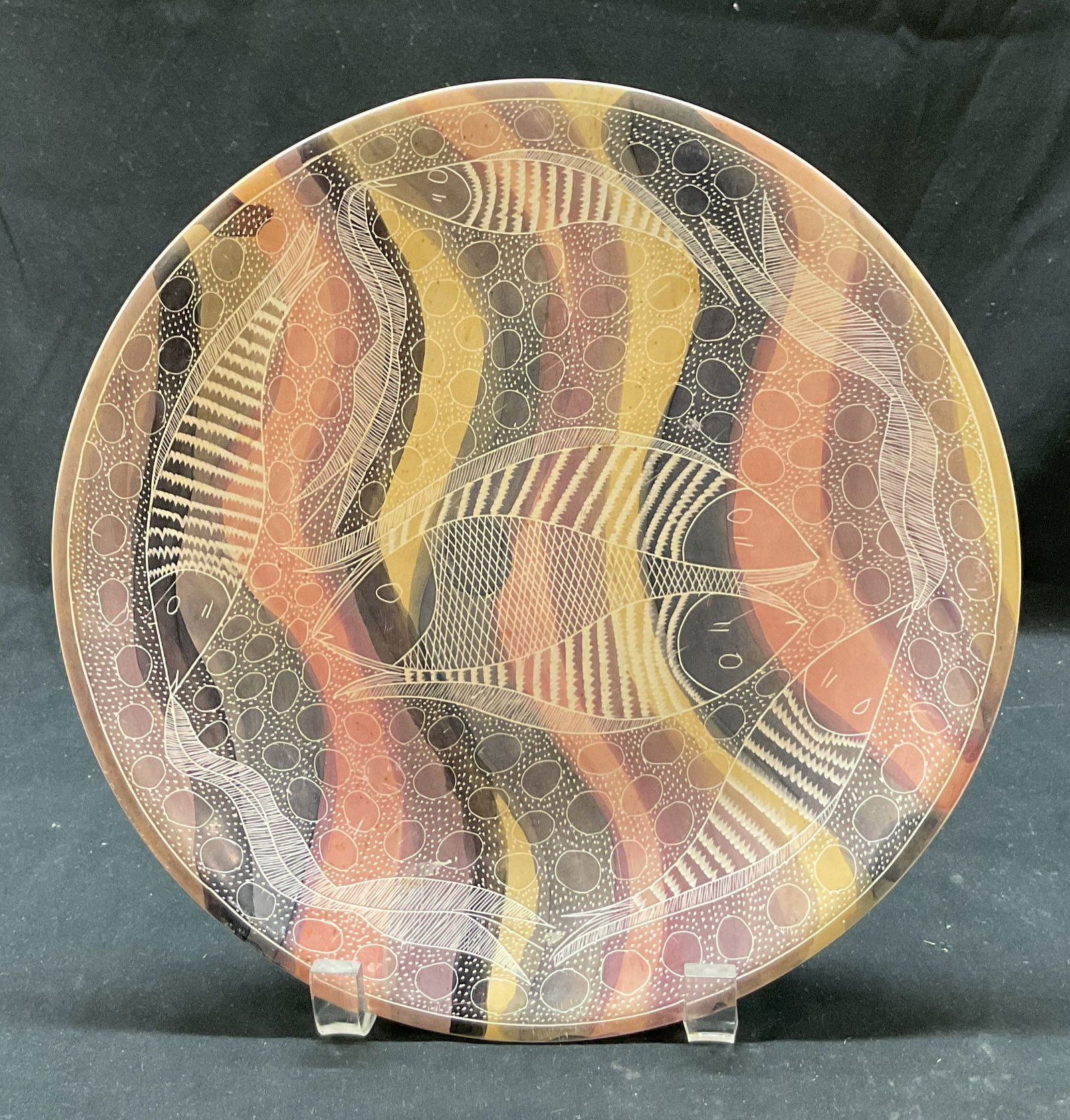 U Tamaduni Hand Carved & Painted Stone Plate (1 of 11)