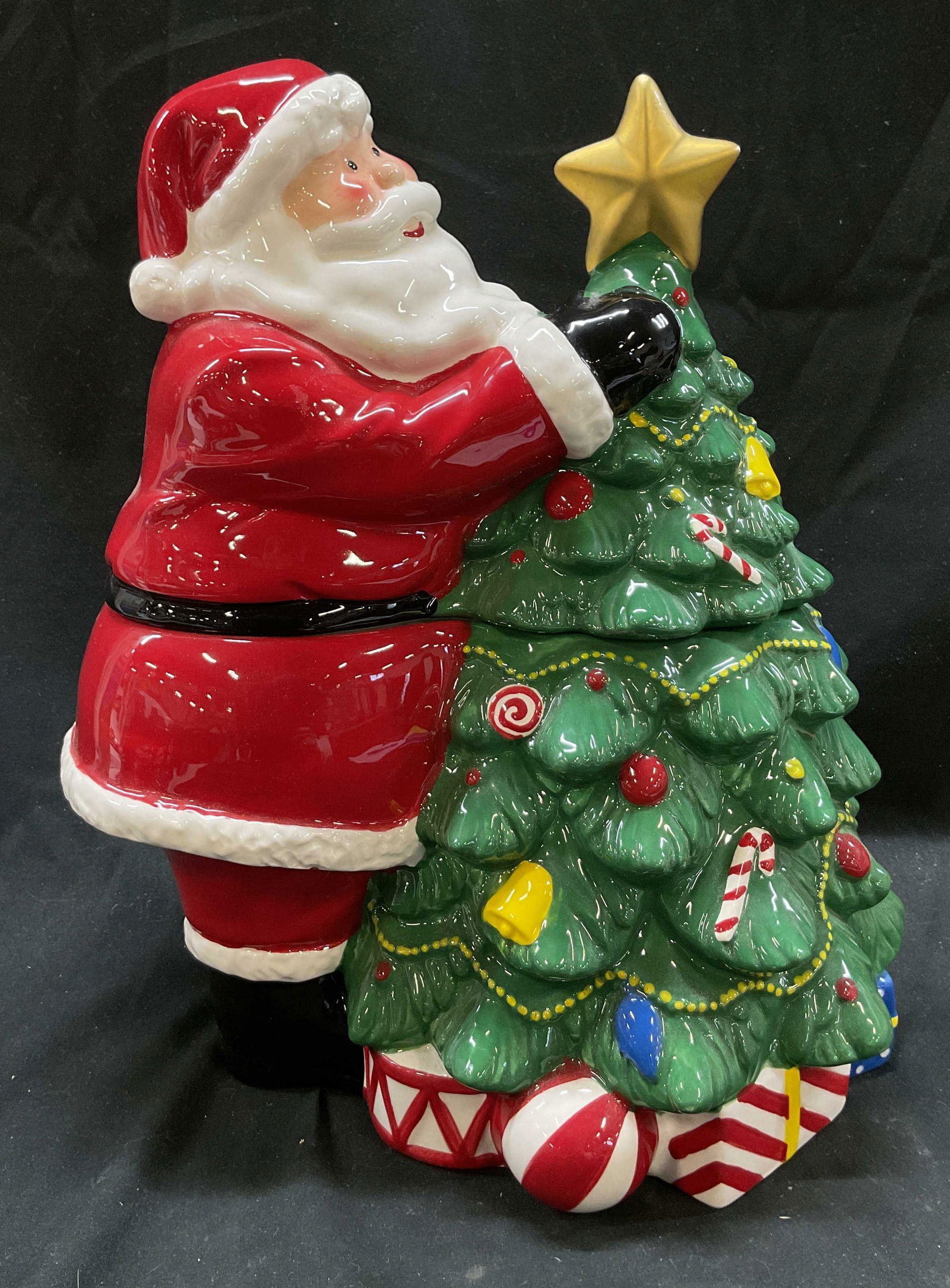 Cheryls Hand Painted Ceramic Santa Cookie Jar+ (1 of 9)