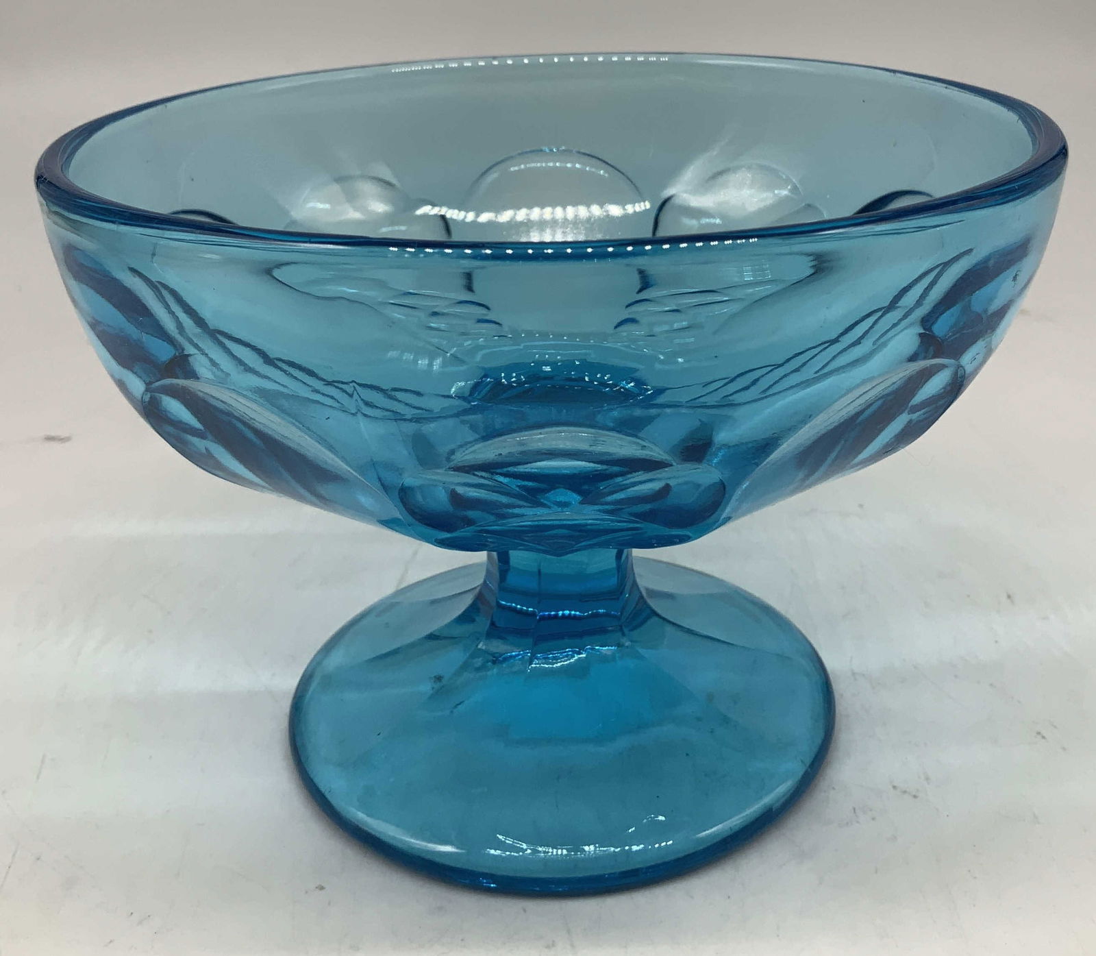 Vntg Blue Glass Footed Compote Dish (1 of 6)