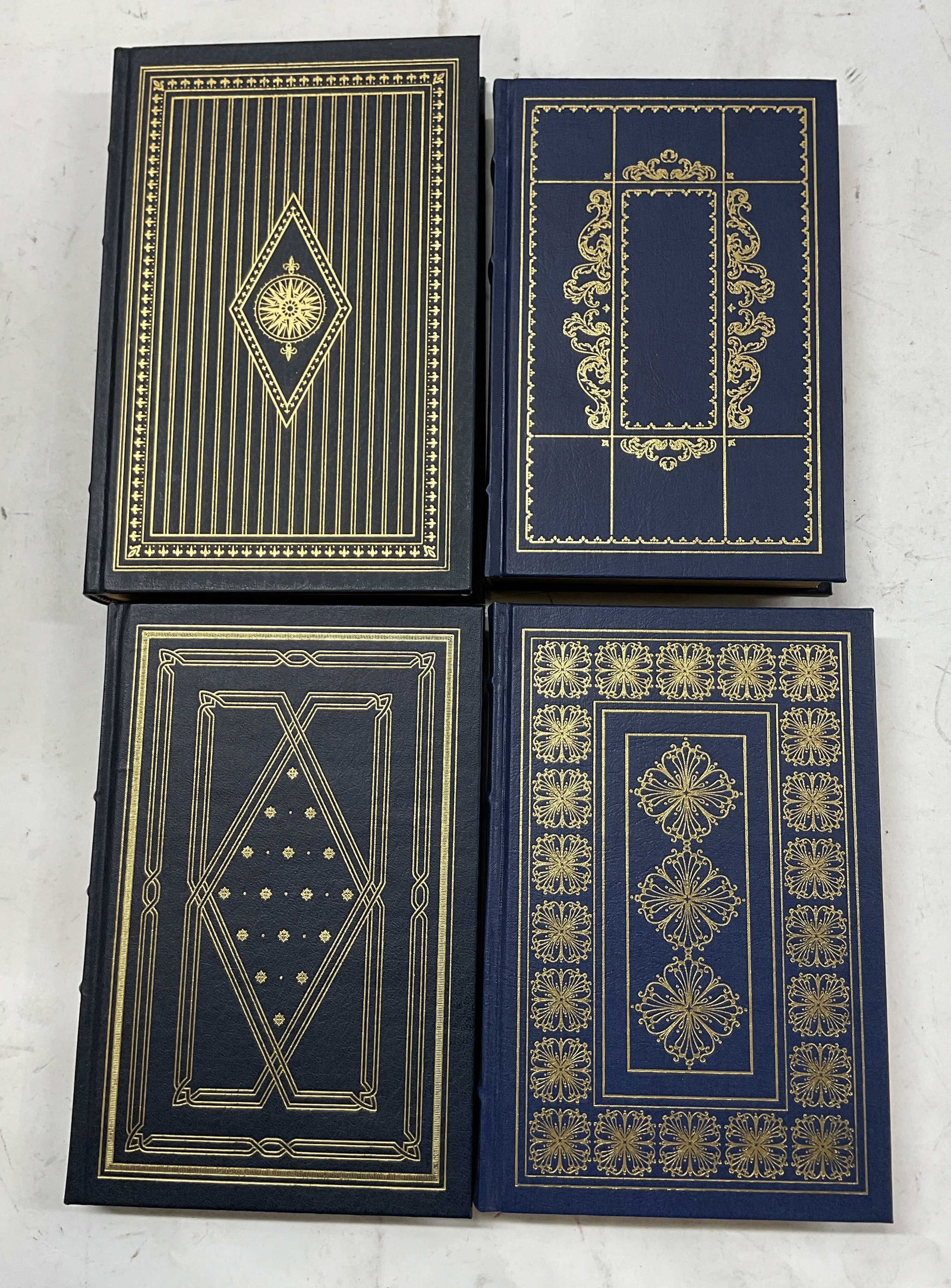 Lot 4 Balzac, Swift, Pusey Books Illustr 1979-82+: Lot of 4 books. Hard cover blue leather bound with gilt decoration. Pere Goriot, Honore de Balzac published by The Franklin Library, 1980. Gullivers Travels, Jonathan Swift published by The Franklin L