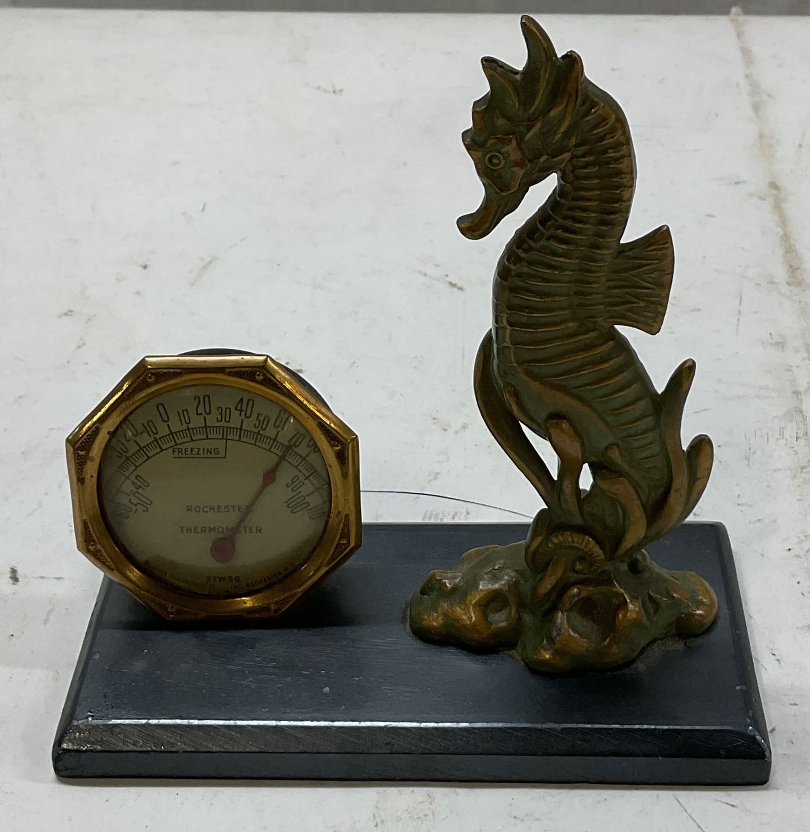 Vtg Metal Seahorse Desk Thermometer (1 of 9)