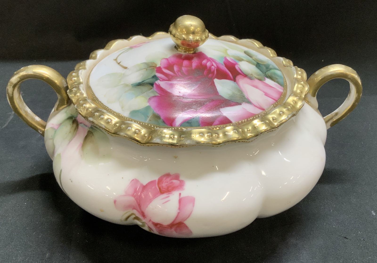 Noritake Nippon Hand Painted Floral Bwl W Lid (1 of 6)