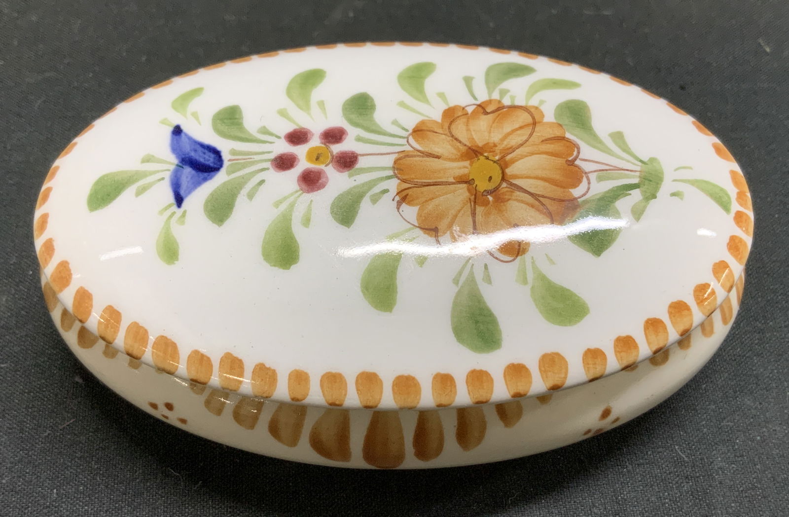 Wechsler Tirolkeramik Floral Painted Trinket Box (1 of 6)