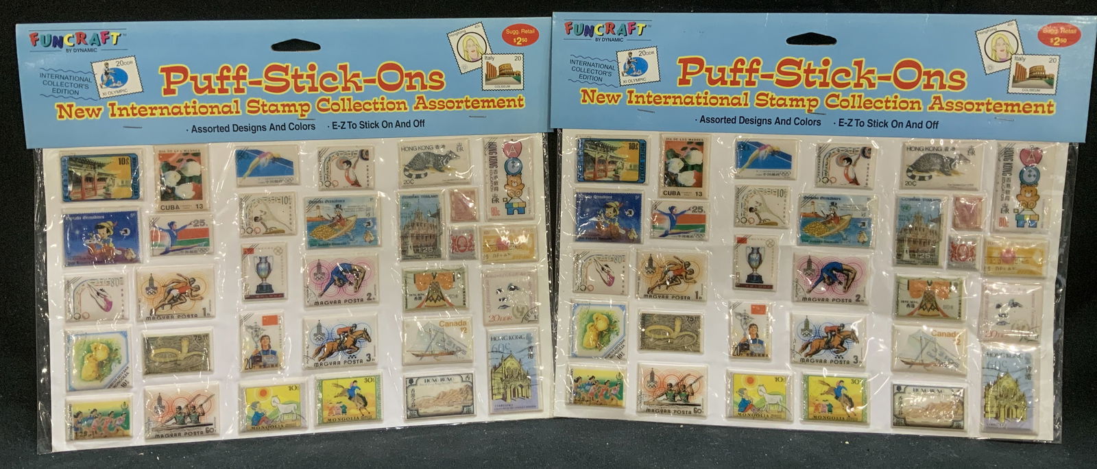 Set 2 Funcraft Puff-Stick-Ons Stamp Collect Assort (1 of 7)