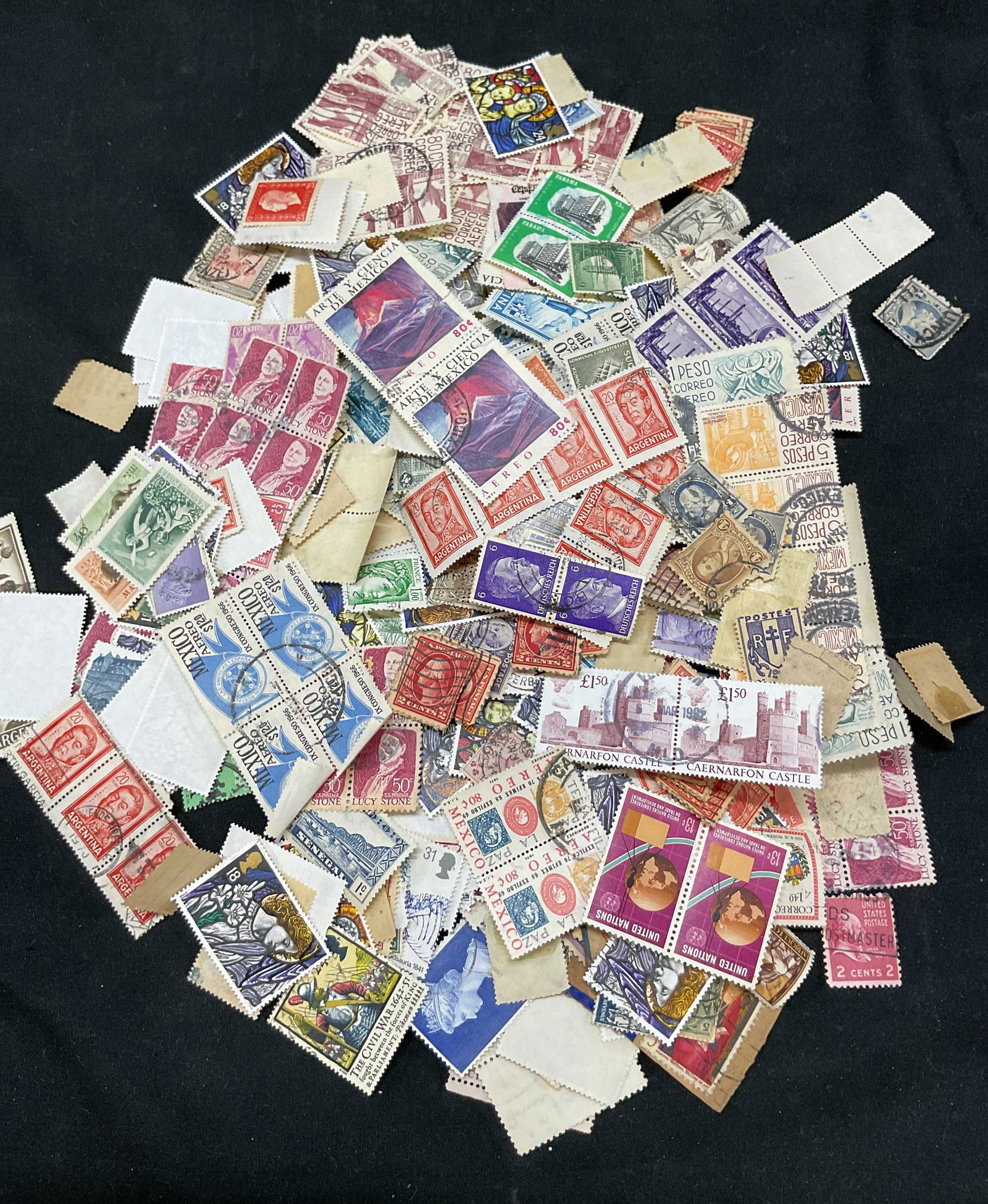 Lrg Grp Lot USA + Foreign Old Unsort Stamp Col (1 of 7)