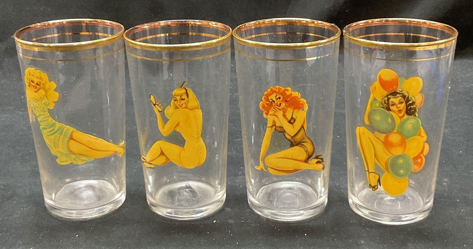 Set 4 Pin Up Girl Tumbler Glasses (1 of 8)