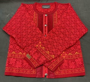 Dale of Norway Red Knot Wool Cardigan Sweater