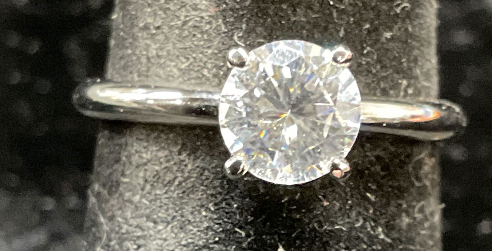 Silver Tone Crystal Cocktail Ring (1 of 6)