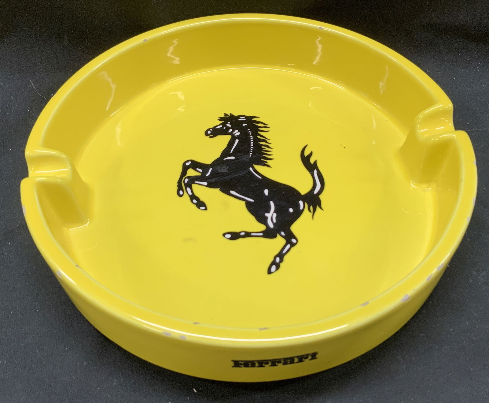 Vntg Ferrari Bitossi XL Yllw Ceramic Ashtray ITALY (1 of 6)