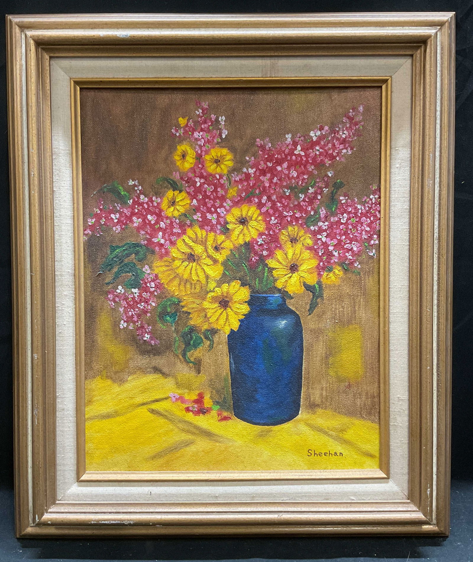 Sgnd Sheehan Still Life Flowers Oil Painting 1984 (1 of 6)
