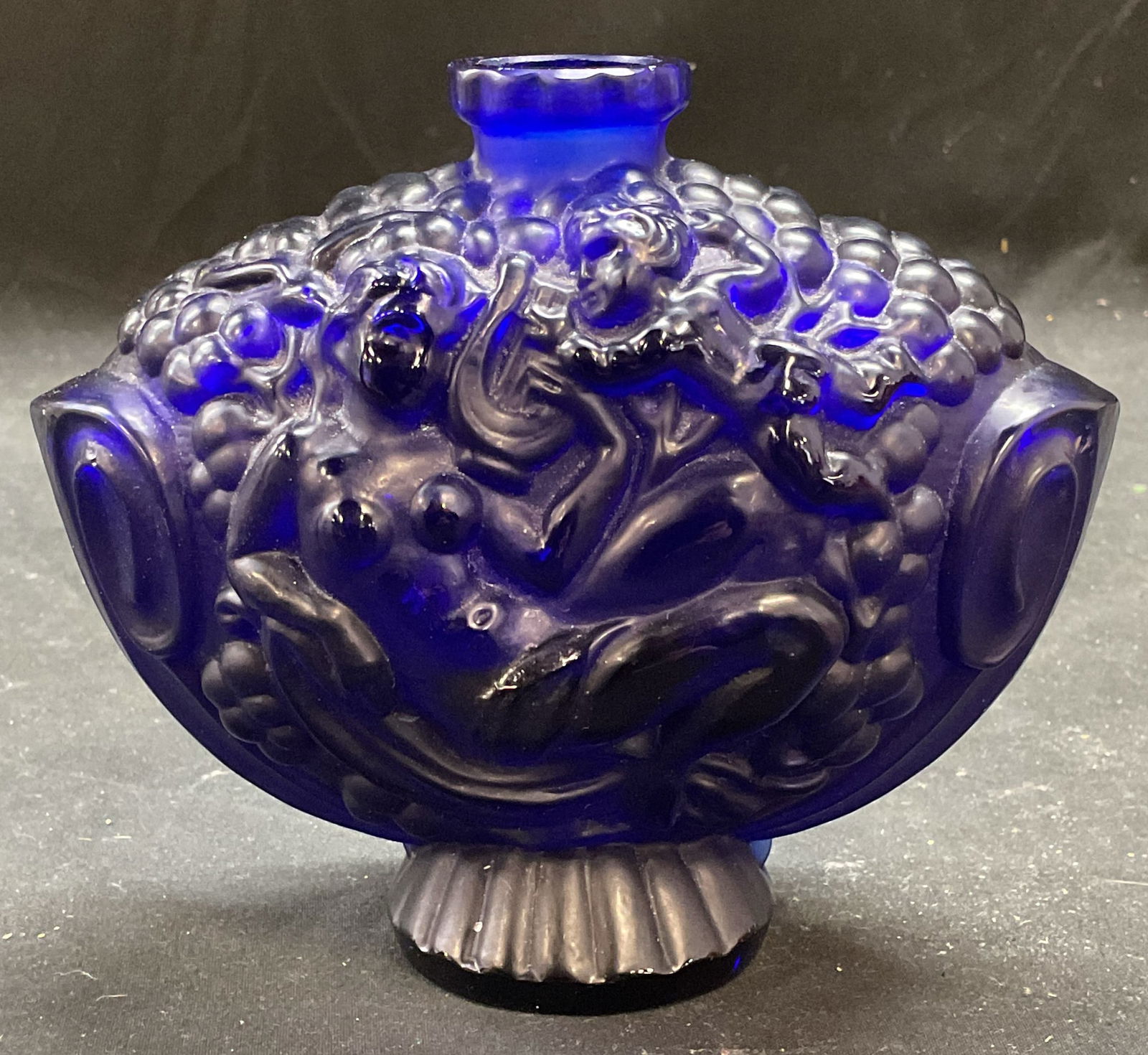 Lalique Cobalt Art Glass Perfume Bottle, France (1 of 6)