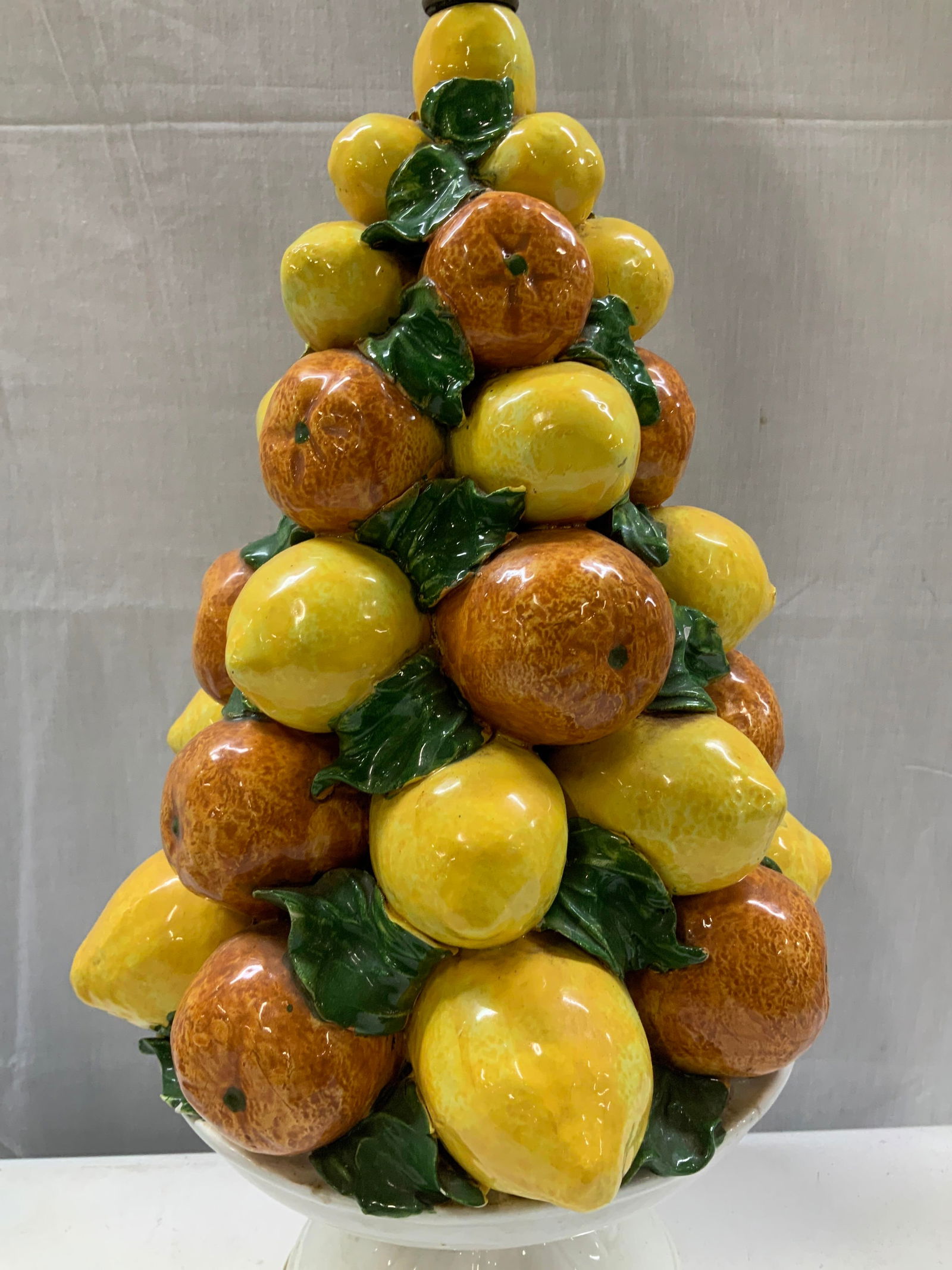 Vtg Ceramic Fruit Topiary Table Lamp (1 of 6)