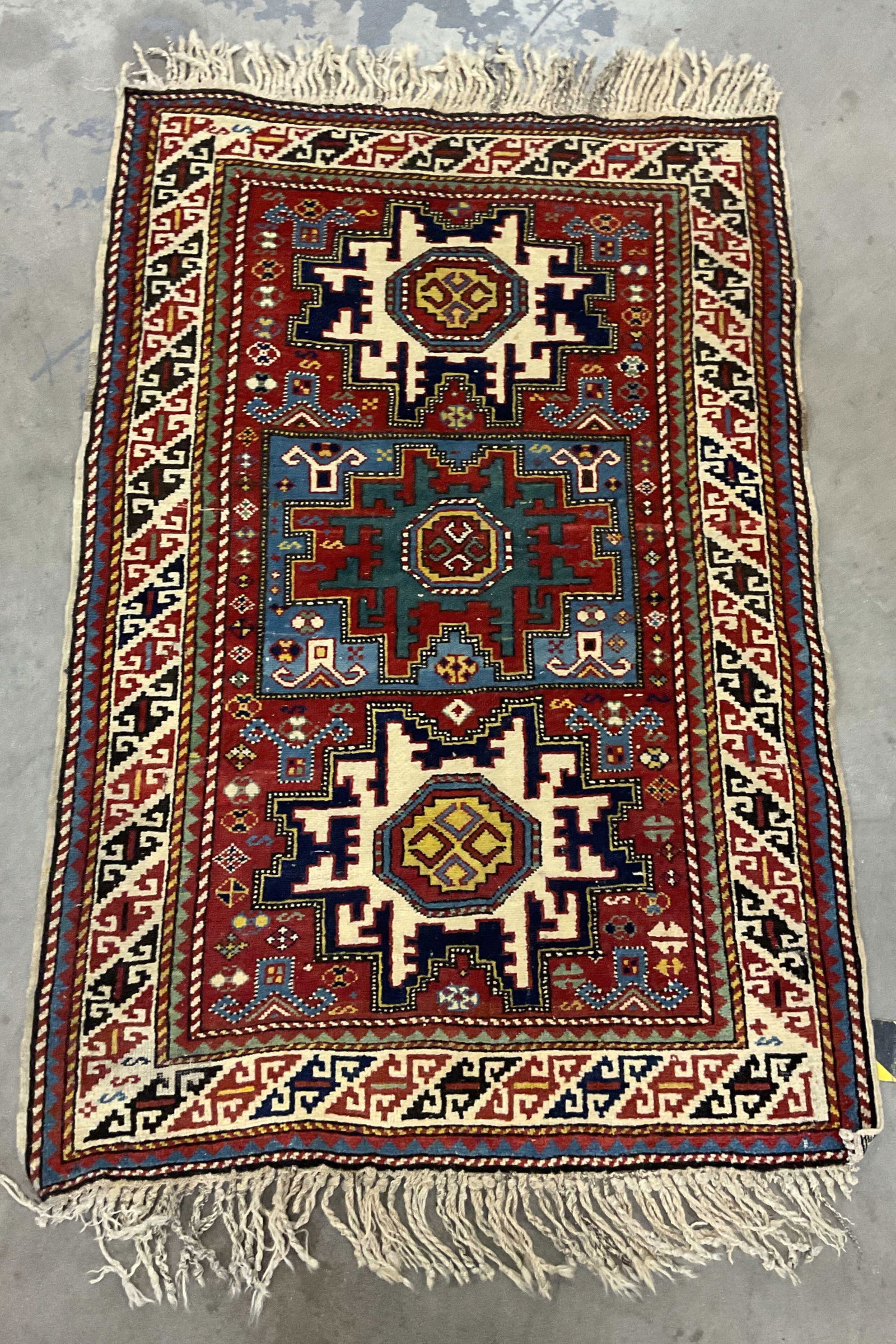 Vintage Wool Caucasian Kazak Area Rug (1 of 6)