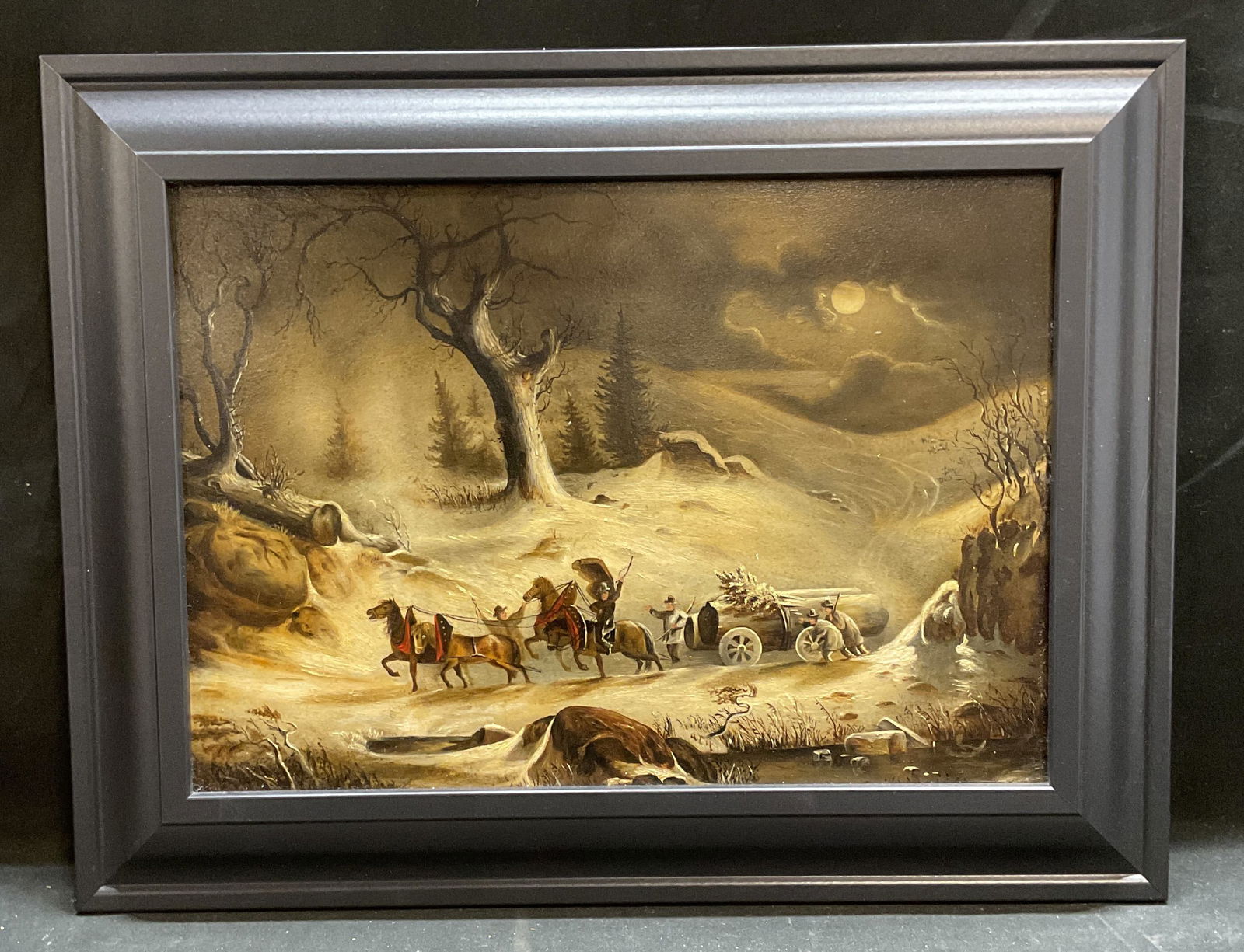 1875 Sgn Walbridge Winter Scene Oil Painting (1 of 7)