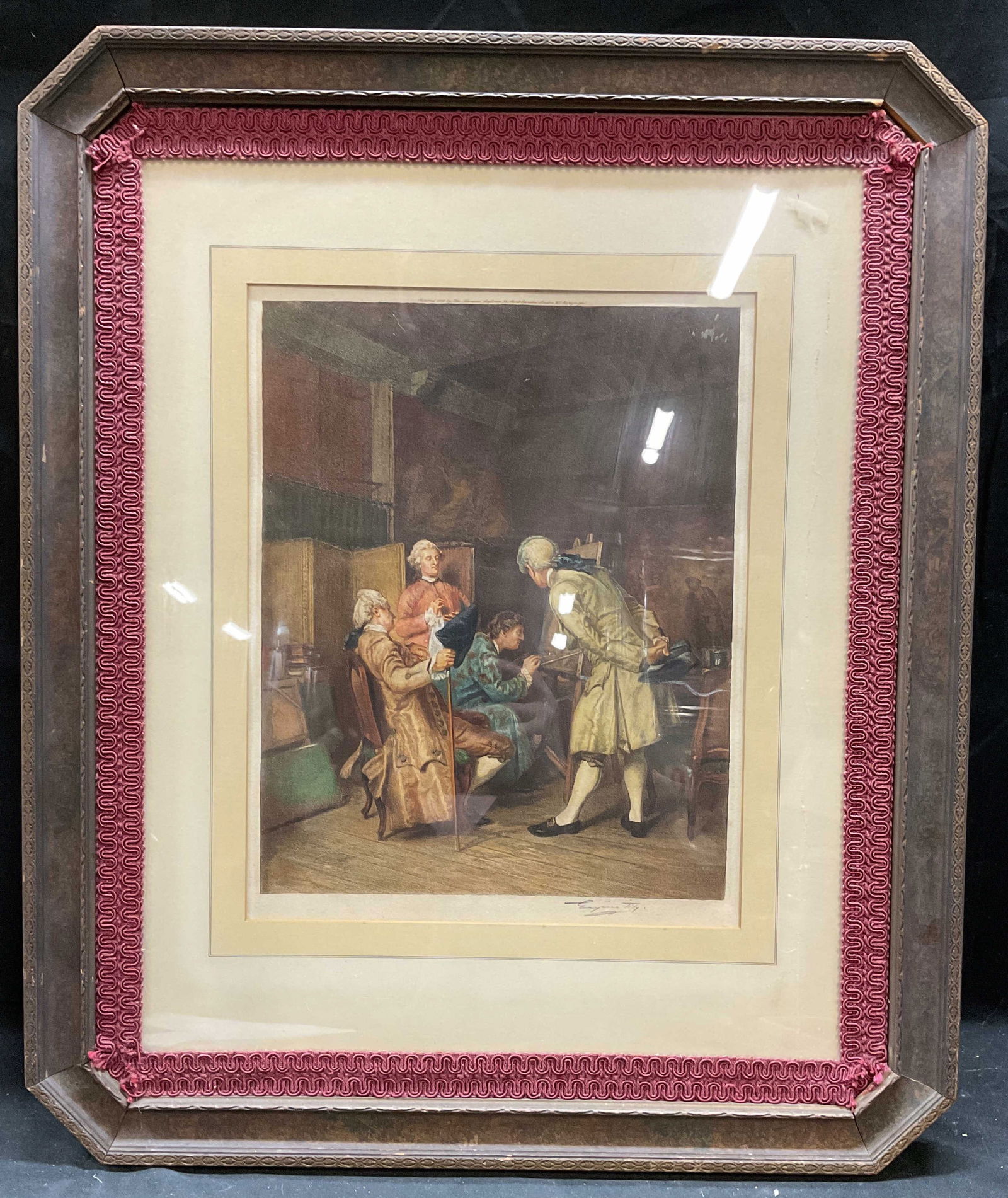 Framed Signed Eugene James Tily Mezzotint 24.5in (1 of 7)