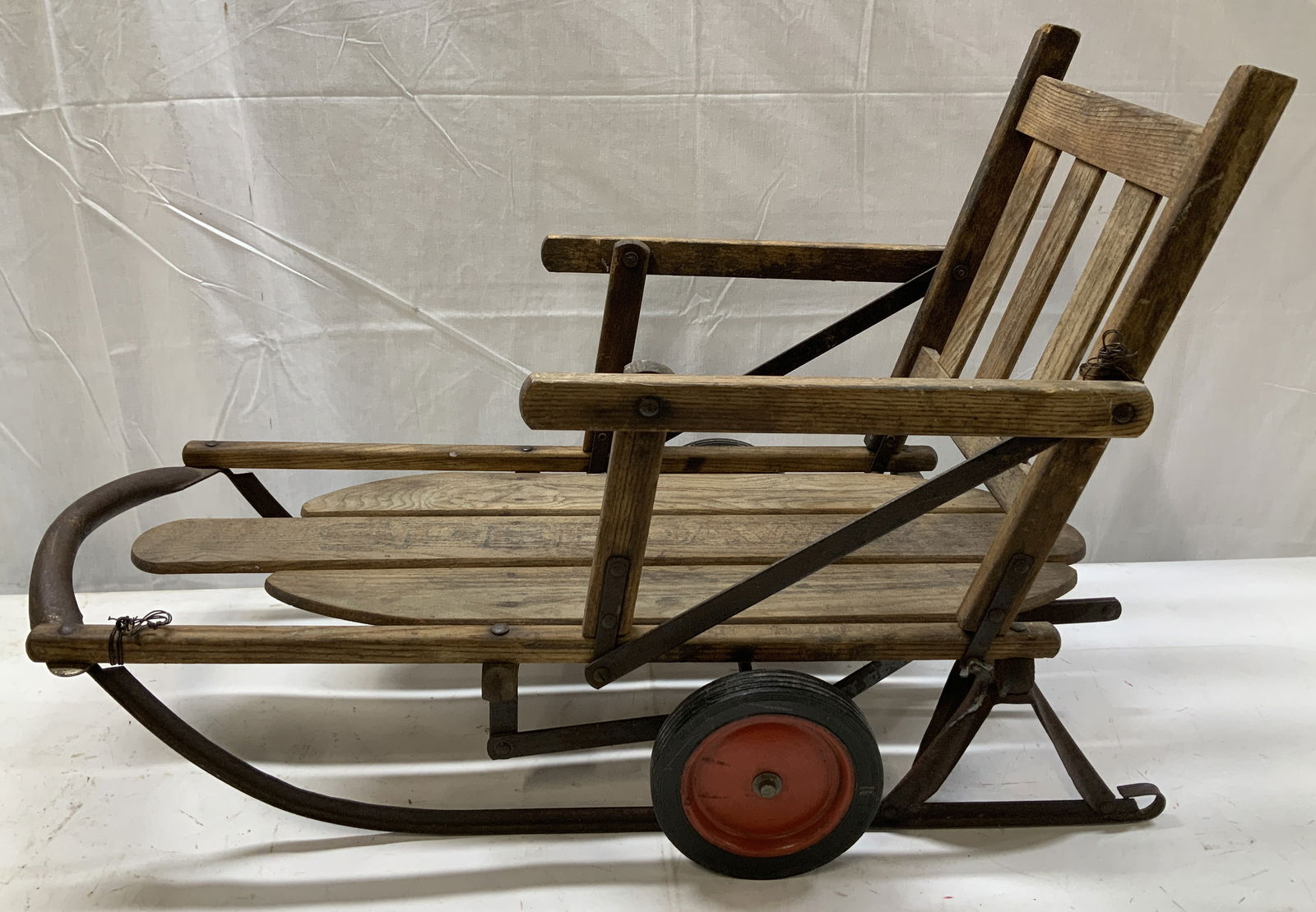 Vntg Speedway Childs Wooden Snow Sled 30.6in (1 of 7)