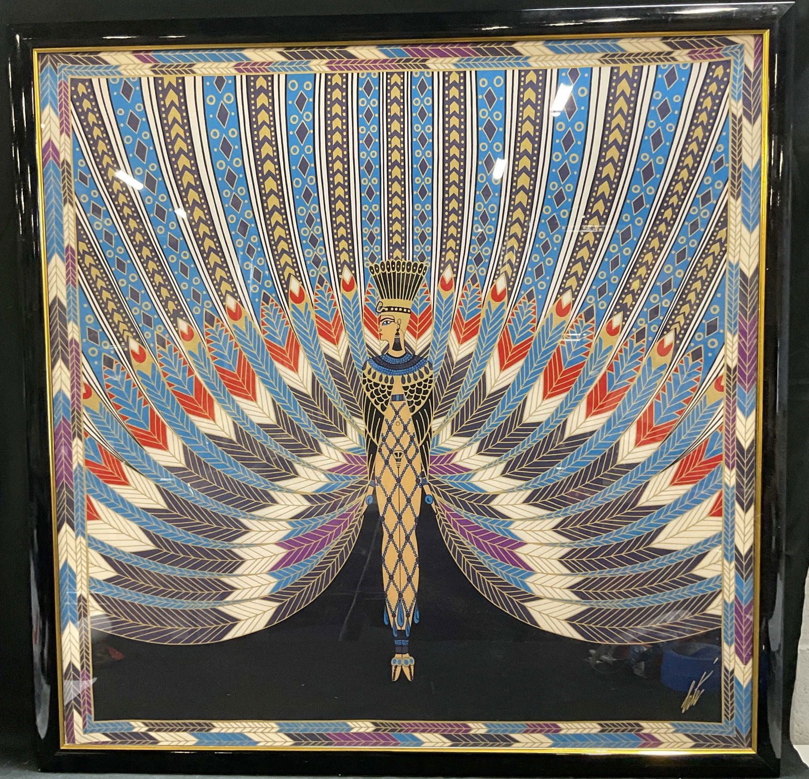 Framed ERTE The Nile Silk Print Scarf 3ft (1 of 6)
