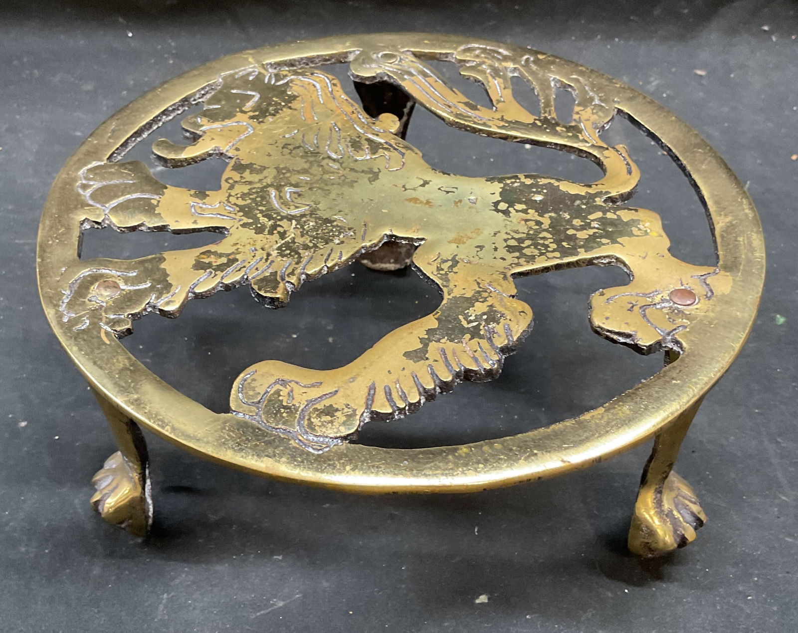 Vintage Brass Lion Footed Trivet (1 of 6)