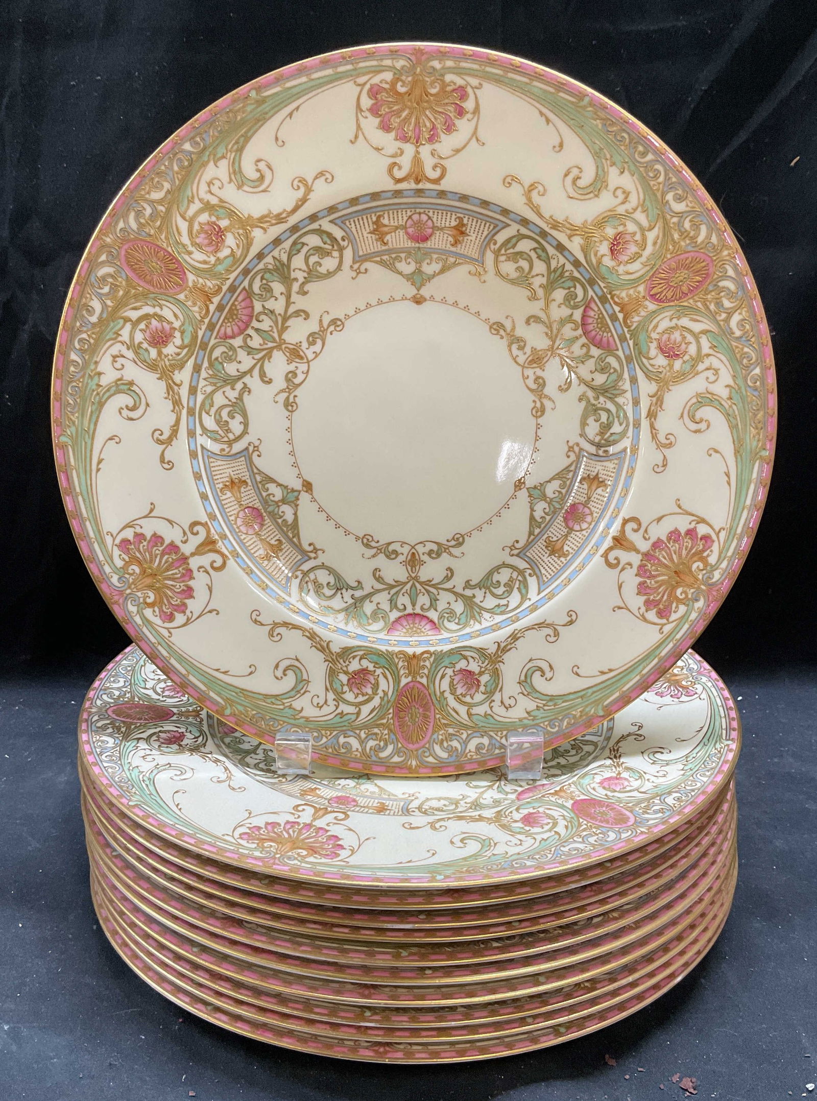 Set 11 1929 Royal Worcester Gilt Porcelain Plates (1 of 7)