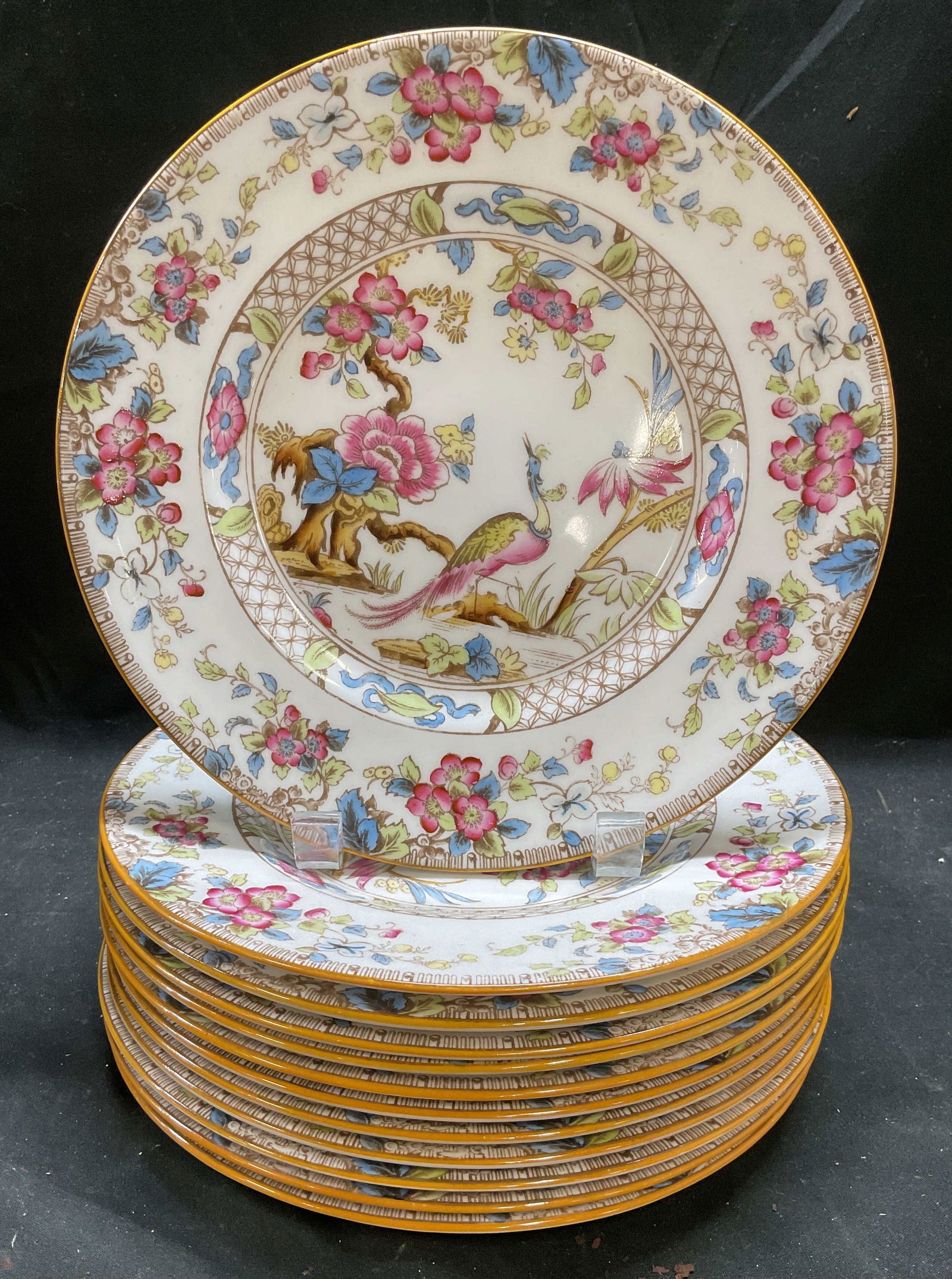 Set 12 Royal DOULTON Porcelain Peacock Plates (1 of 8)