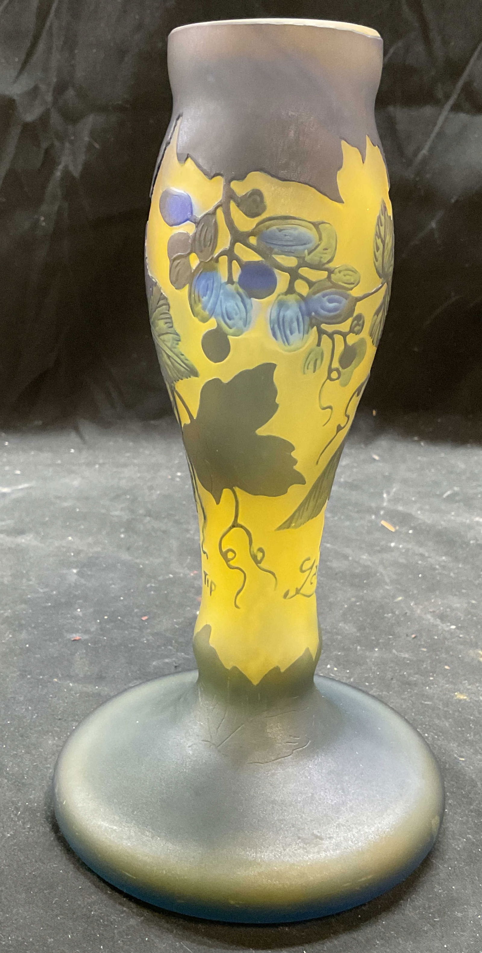 After Galle Grapevine Art Glass Cameo Vase (1 of 6)
