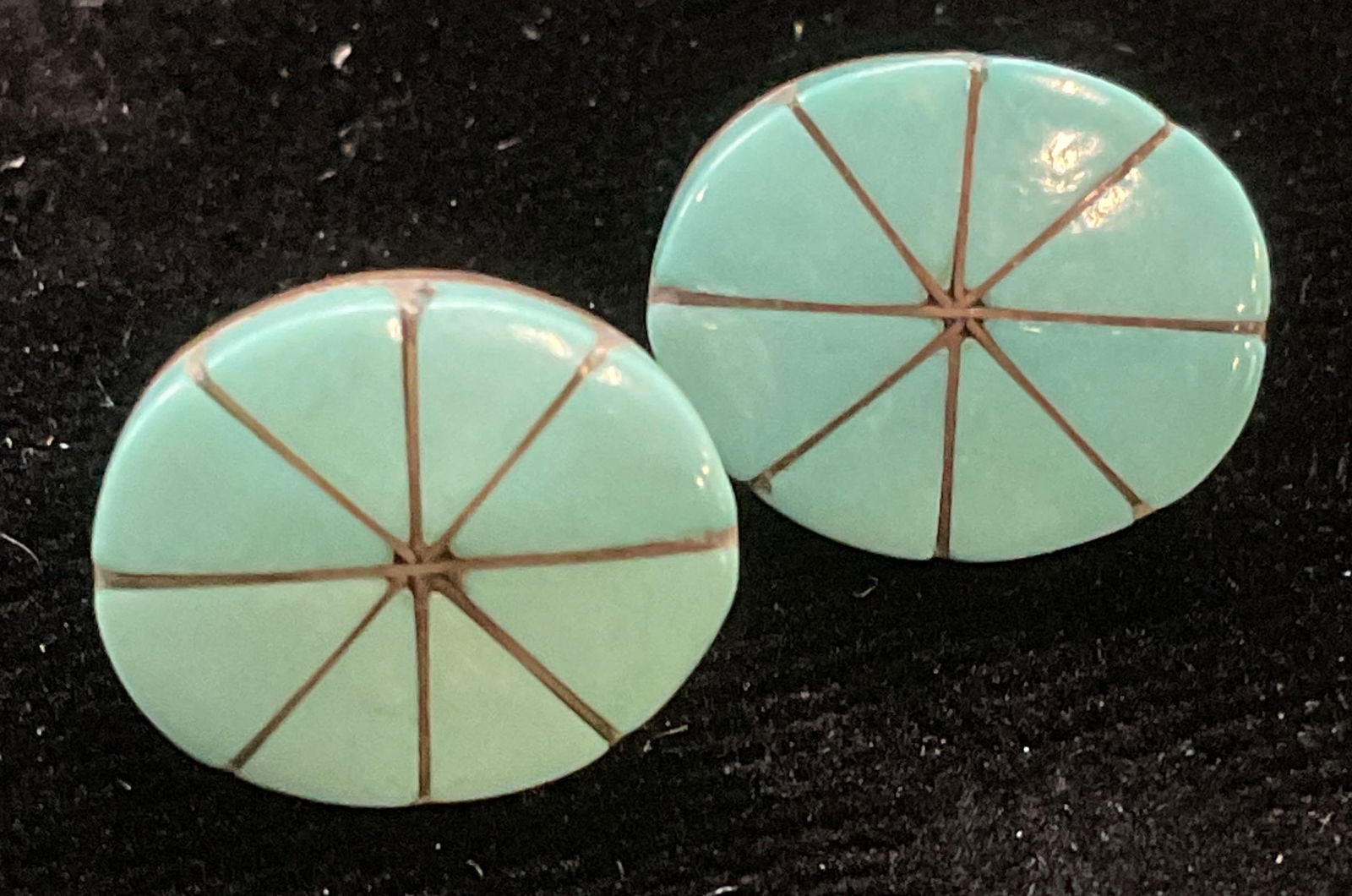 Sterling Silver Turquoise Inlaid Stud Earrings (1 of 6)