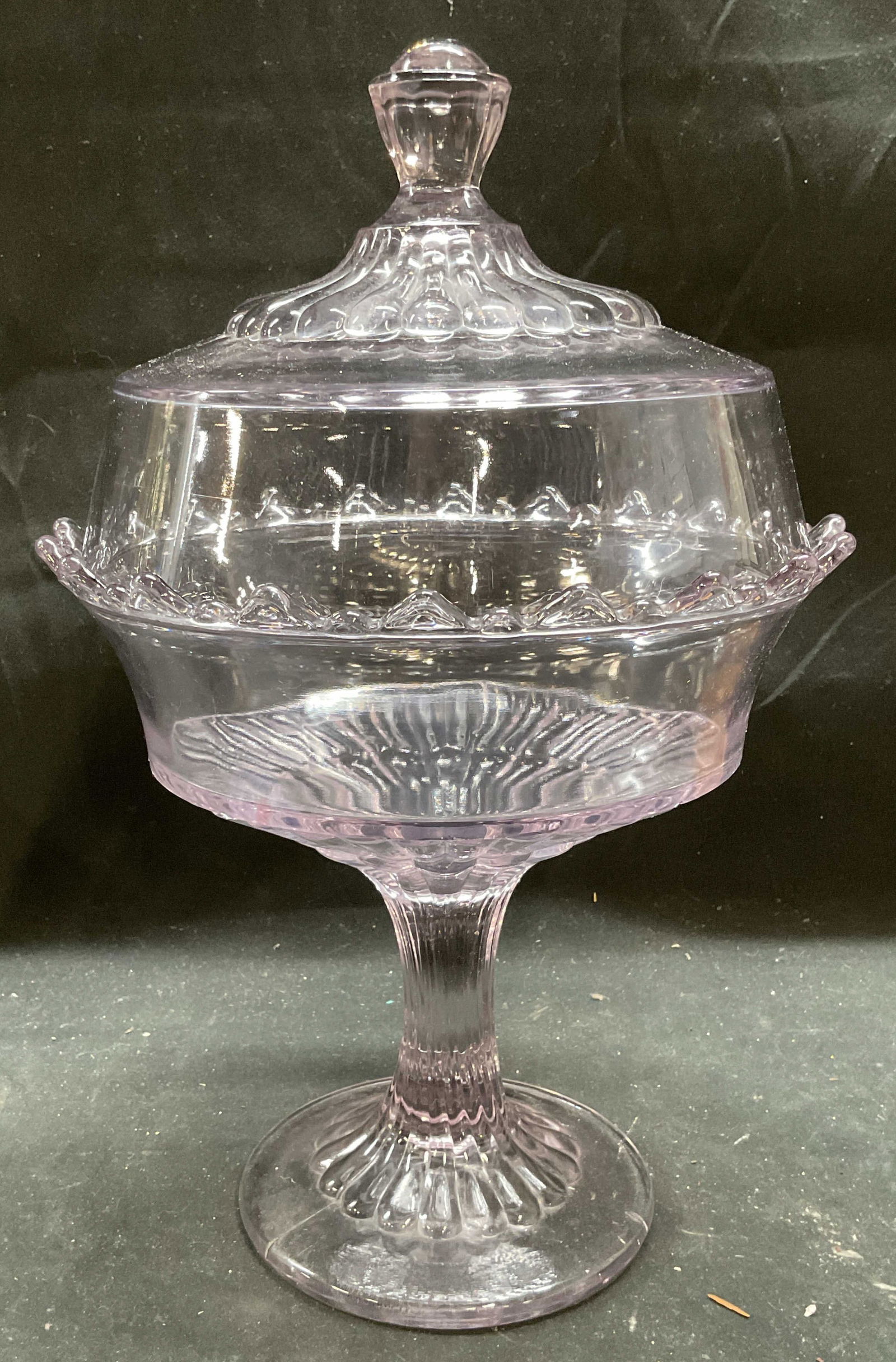 Antique EAPG Lilac Pedestal Lidded Candy Dish (1 of 6)