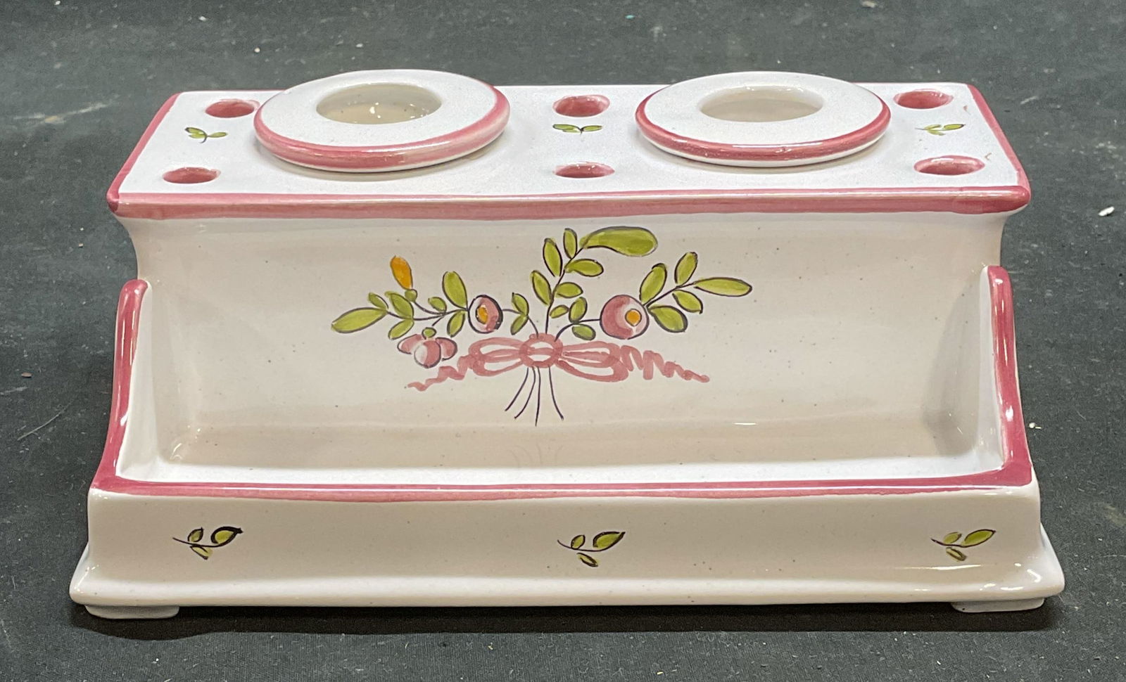 Pierre Deux Ceramic Encrier Ink Stand, France (1 of 7)