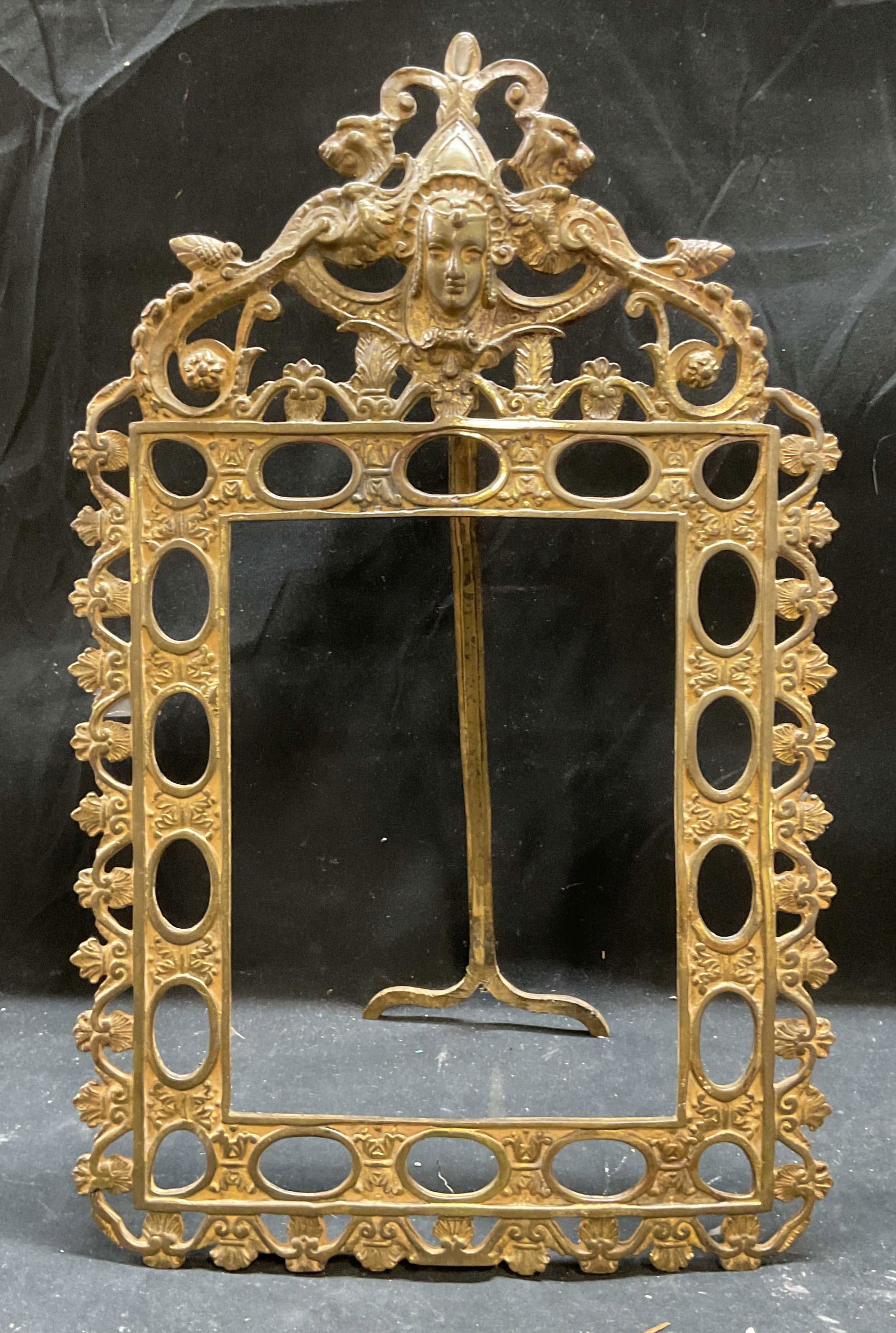 Antique Gilt Brass Ornate Figural Frame (1 of 6)