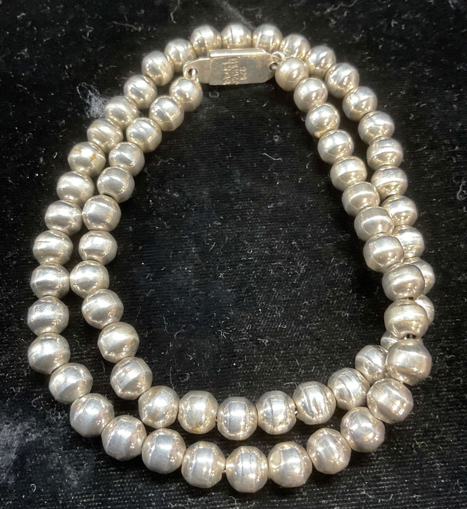 Vtg Sterling Silver Beaded Necklace 1.55 Ozt (1 of 6)